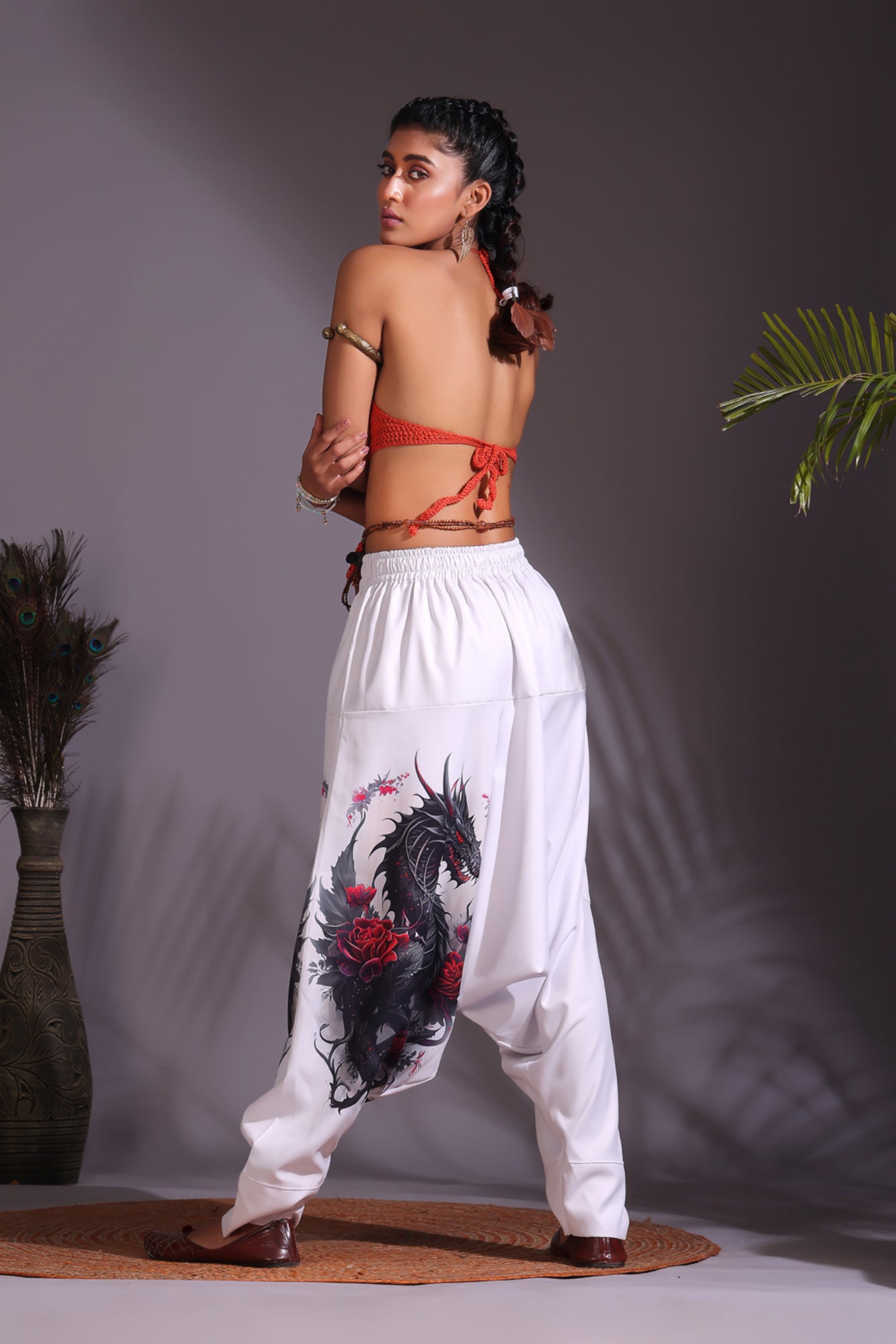 White Dragon Unisex Harem Pant