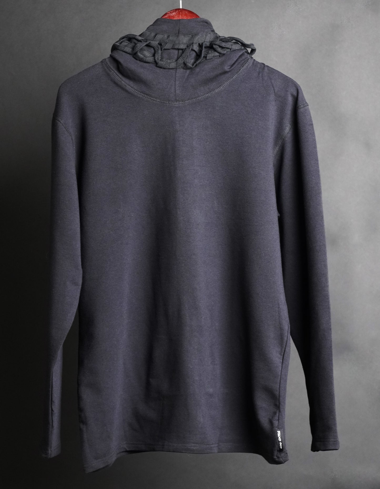 Black standout hoodie stand out hoodie tech wear cyberpunk future hoodie modern hoodie future scifi fiction sci cyberpunk dystopian postapocalyptic fallout madmax wasteland cosplay apocalypse designer hoodie hip hop hoodie stylish hoodie lace detail hoodie tape details at the back hoodie KTZ hoodie ktz hoodie