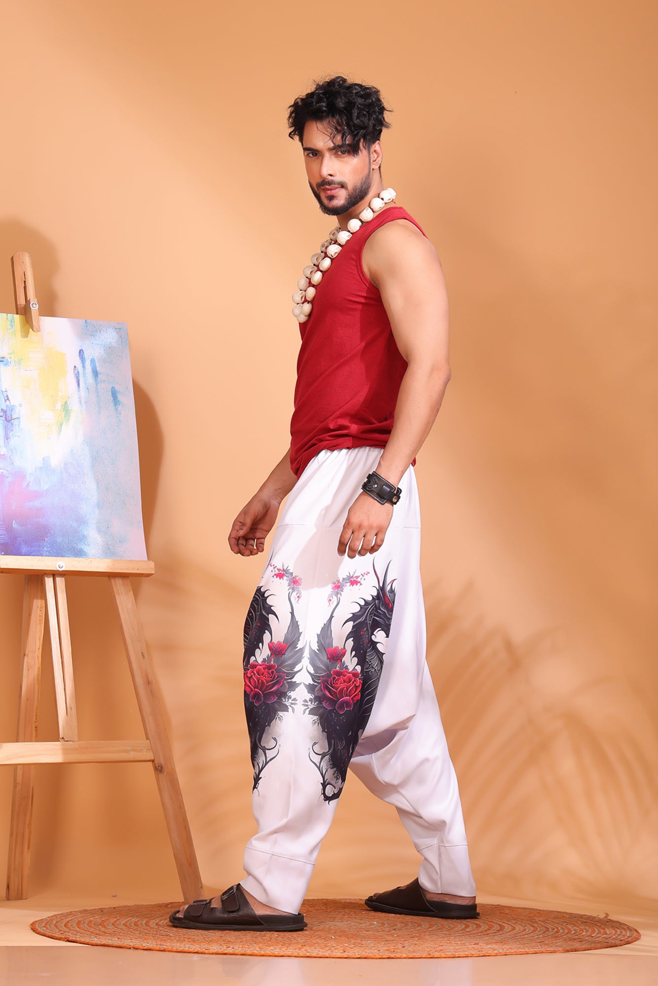 White Dragon Unisex Harem Pant