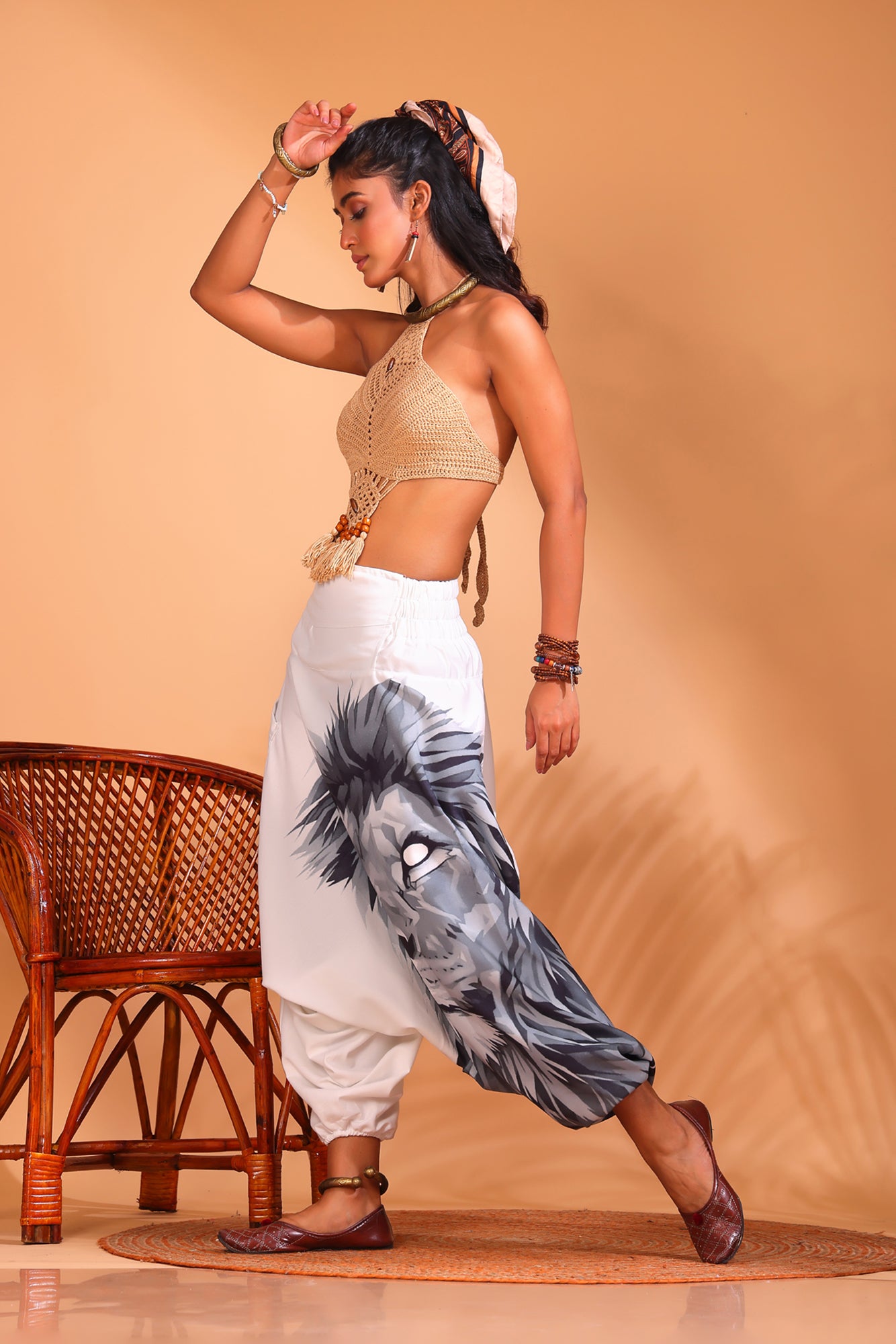 White Lion Unisex Harem Pant