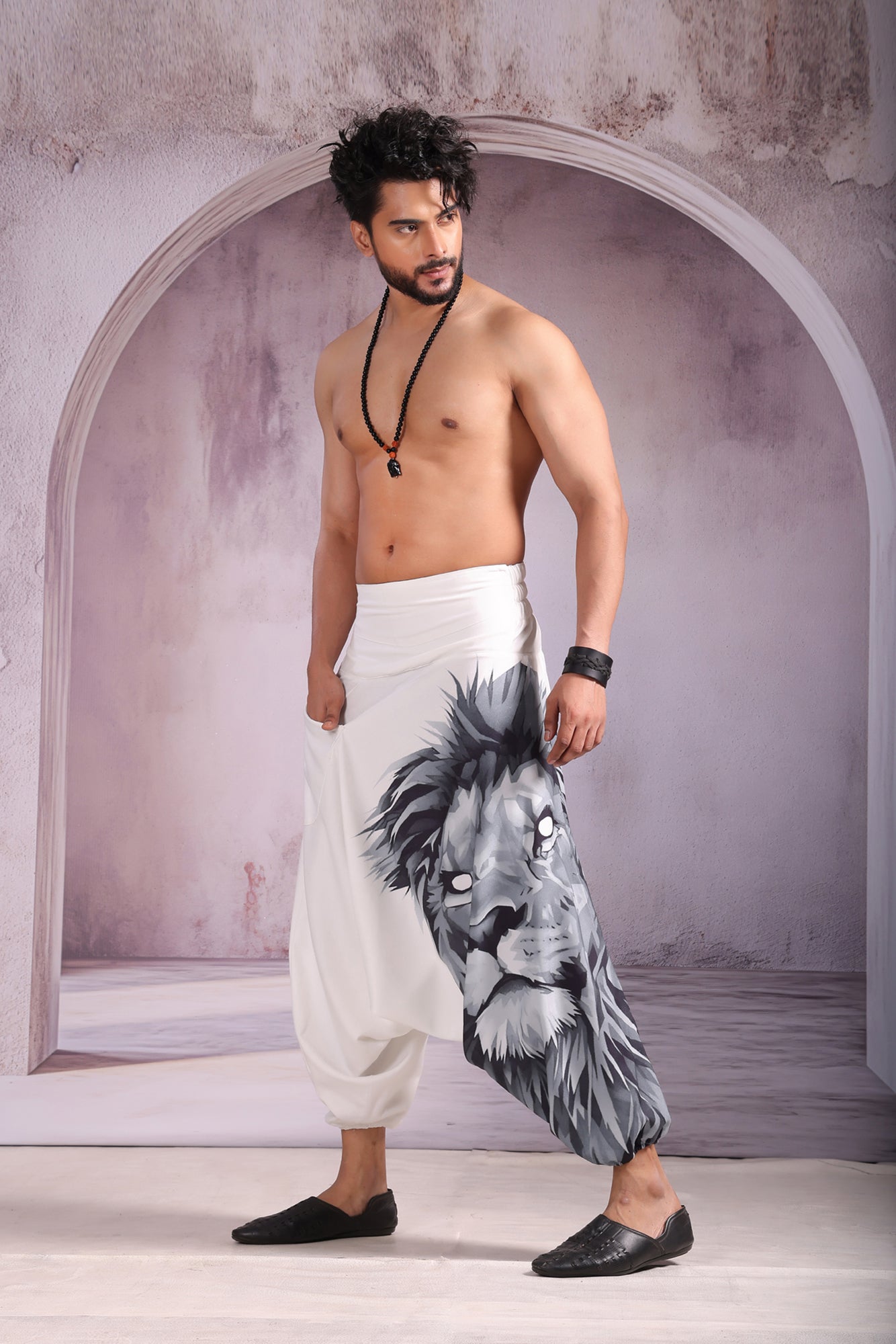 White Lion Unisex Harem Pant