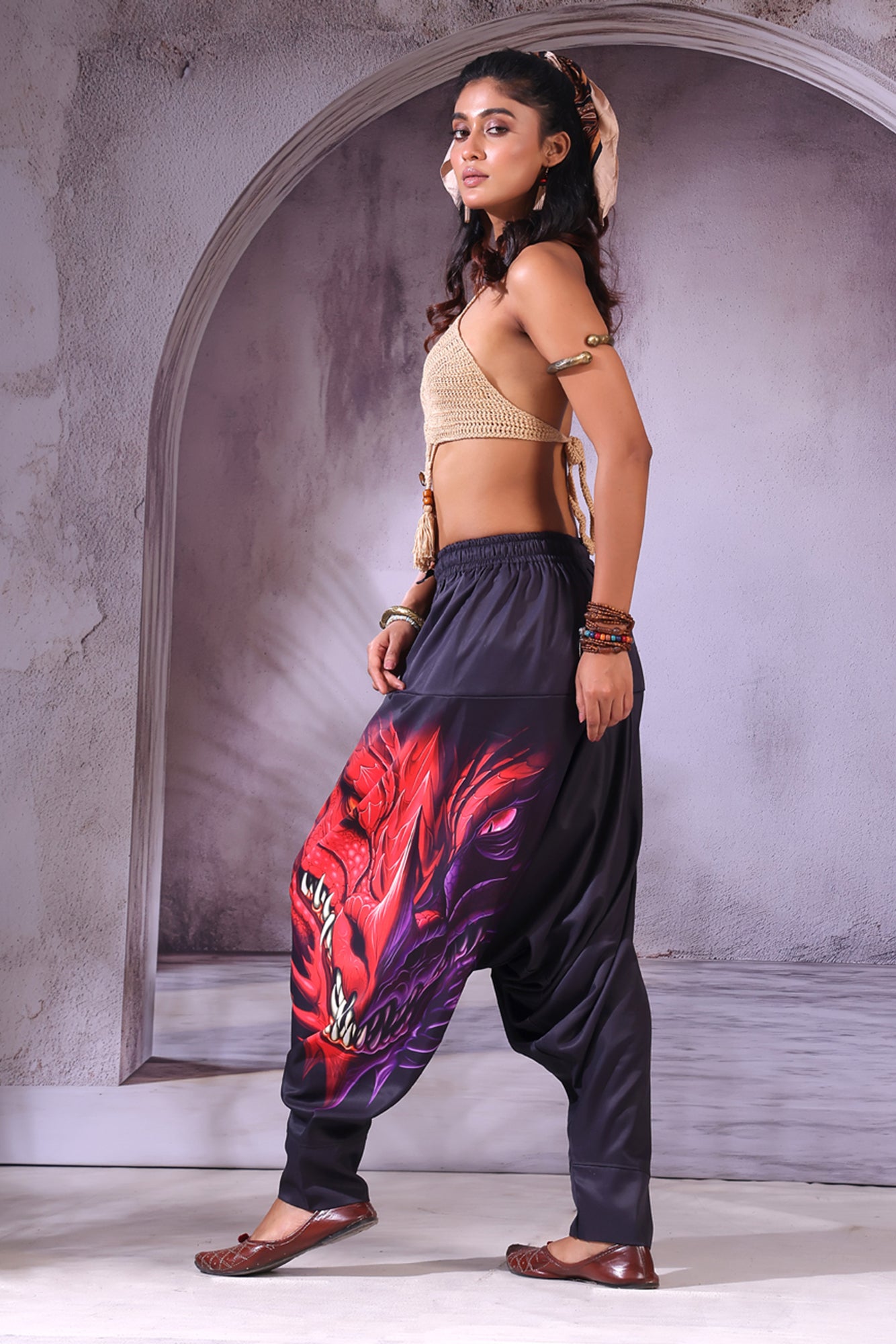 Big Face Dragon Unisex Harem Pant
