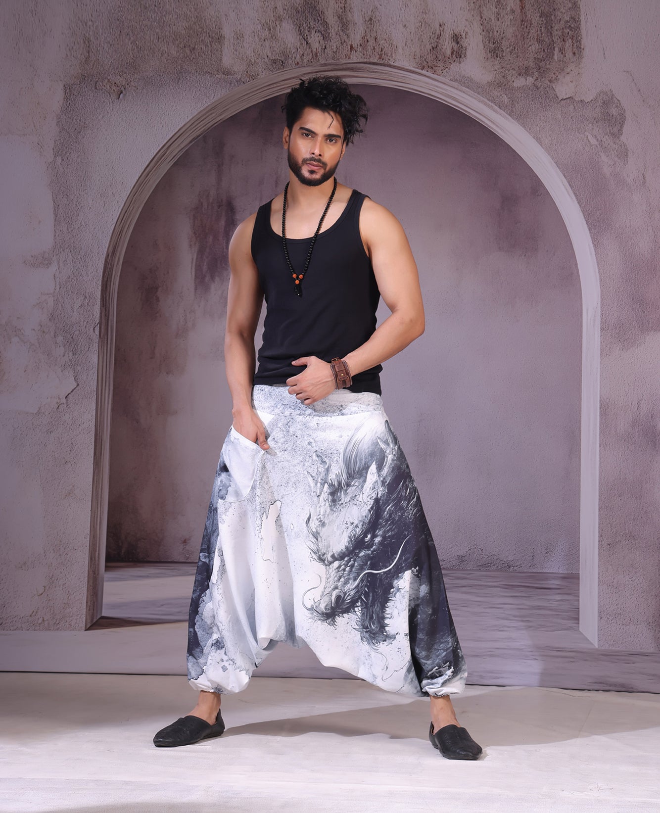 Water Color Dragon Unisex Harem Pant