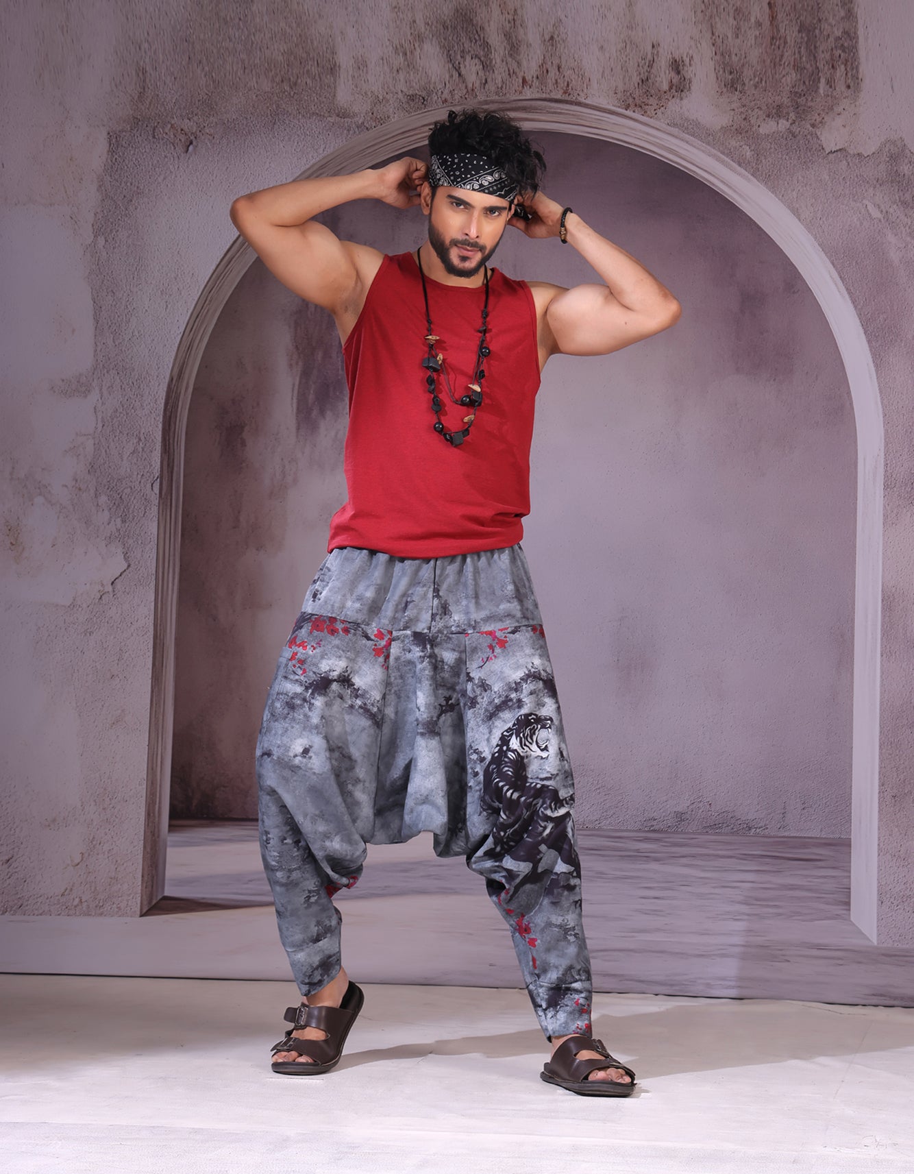 Water Color Tiger Unisex Harem Pant