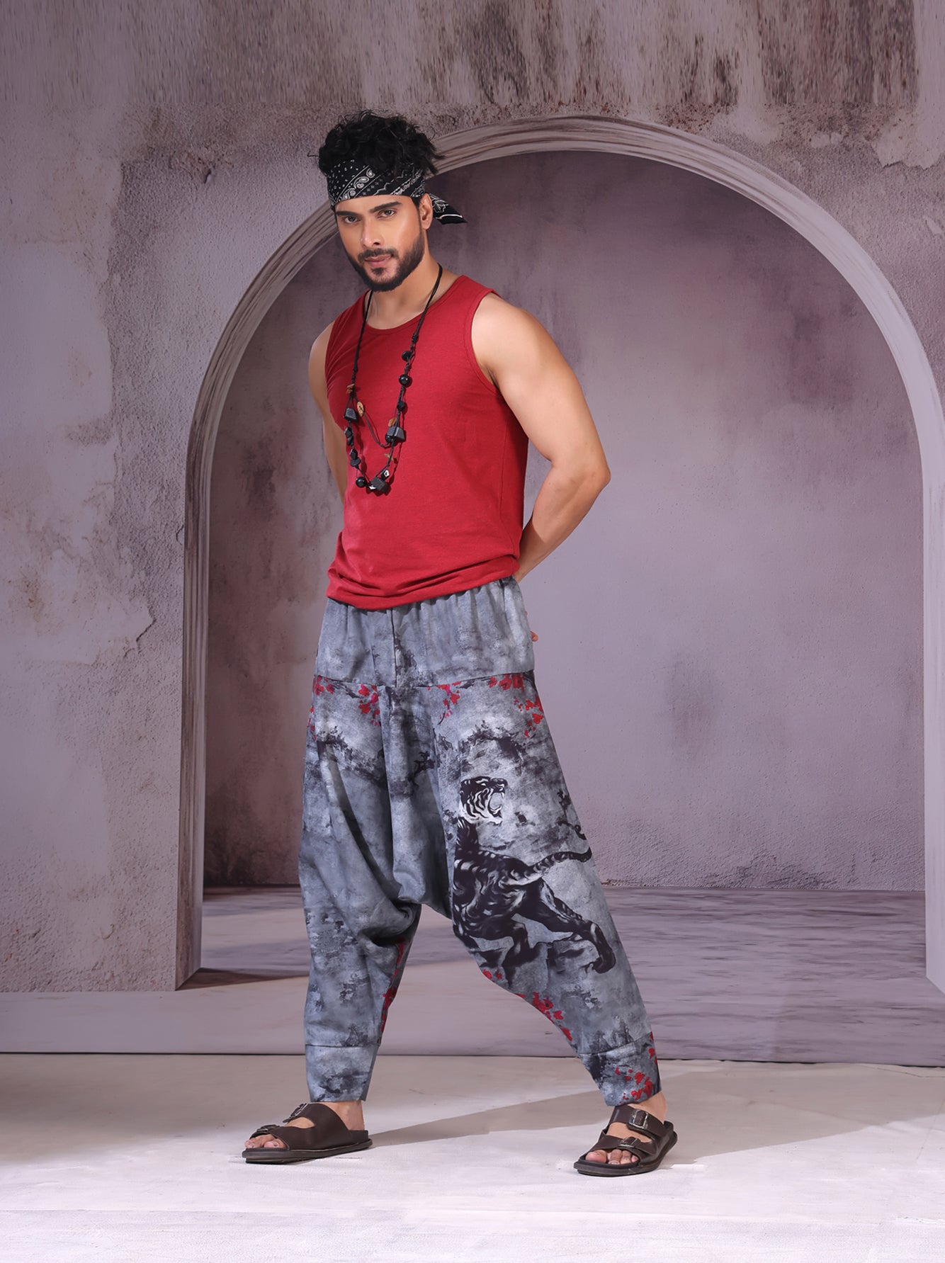 Water Color Tiger Unisex Harem Pant
