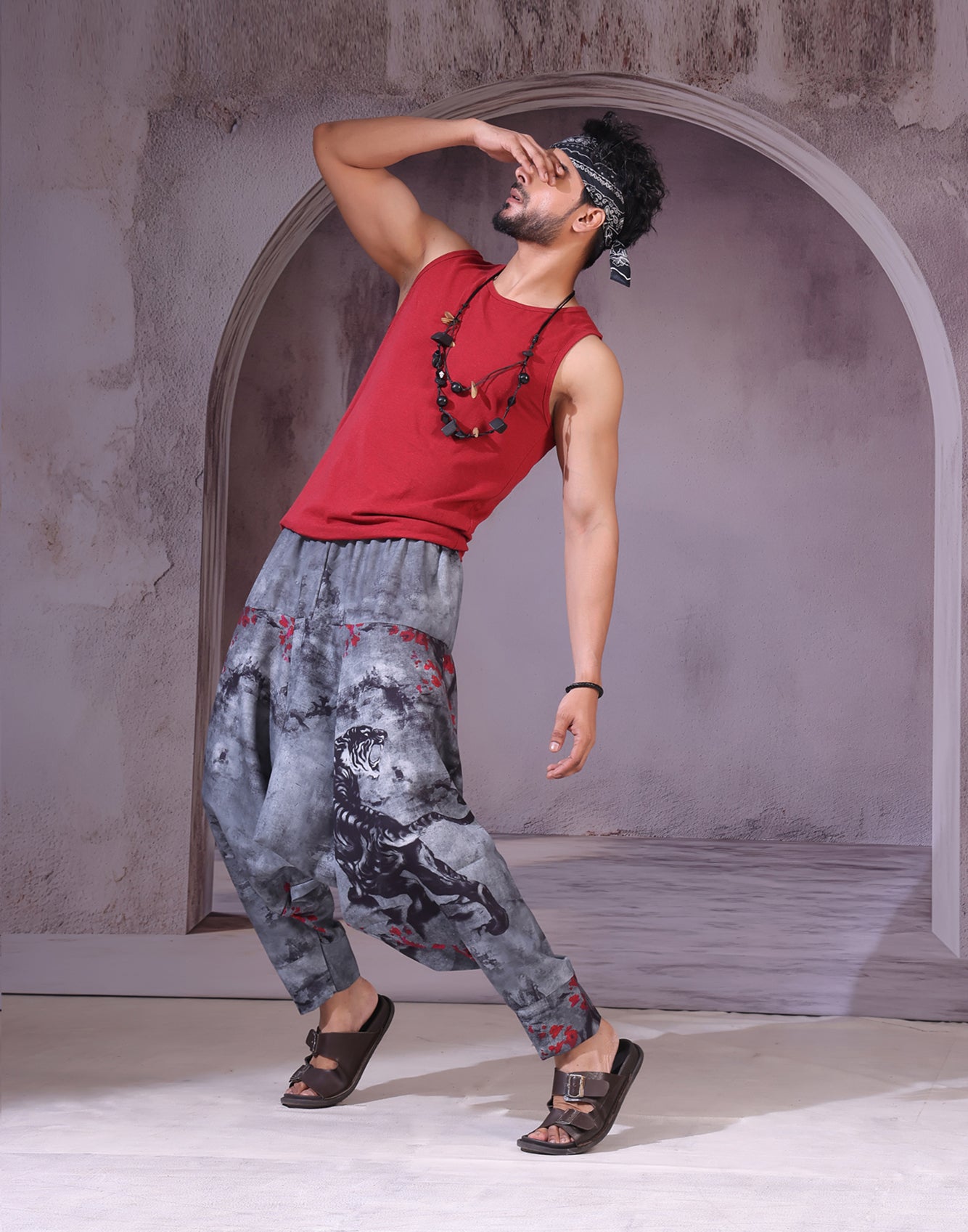 Water Color Tiger Unisex Harem Pant