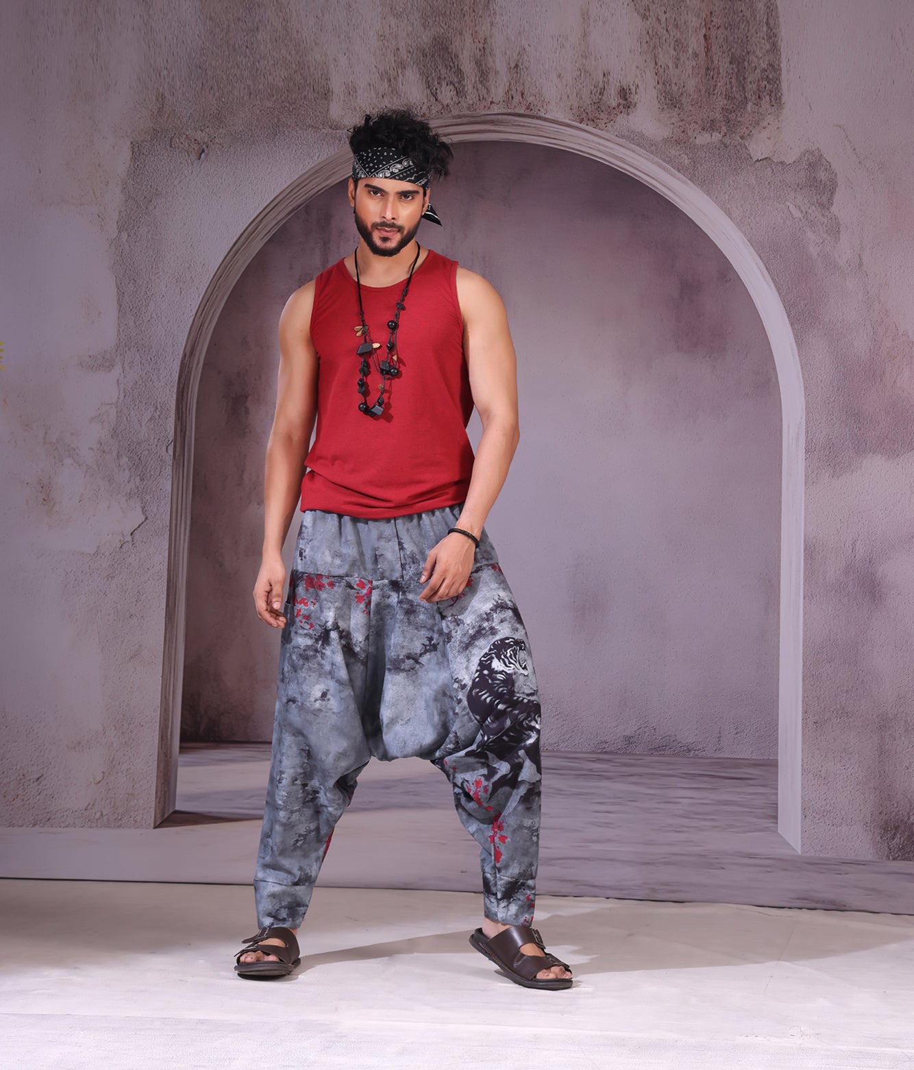 Water Color Tiger Unisex Harem Pant