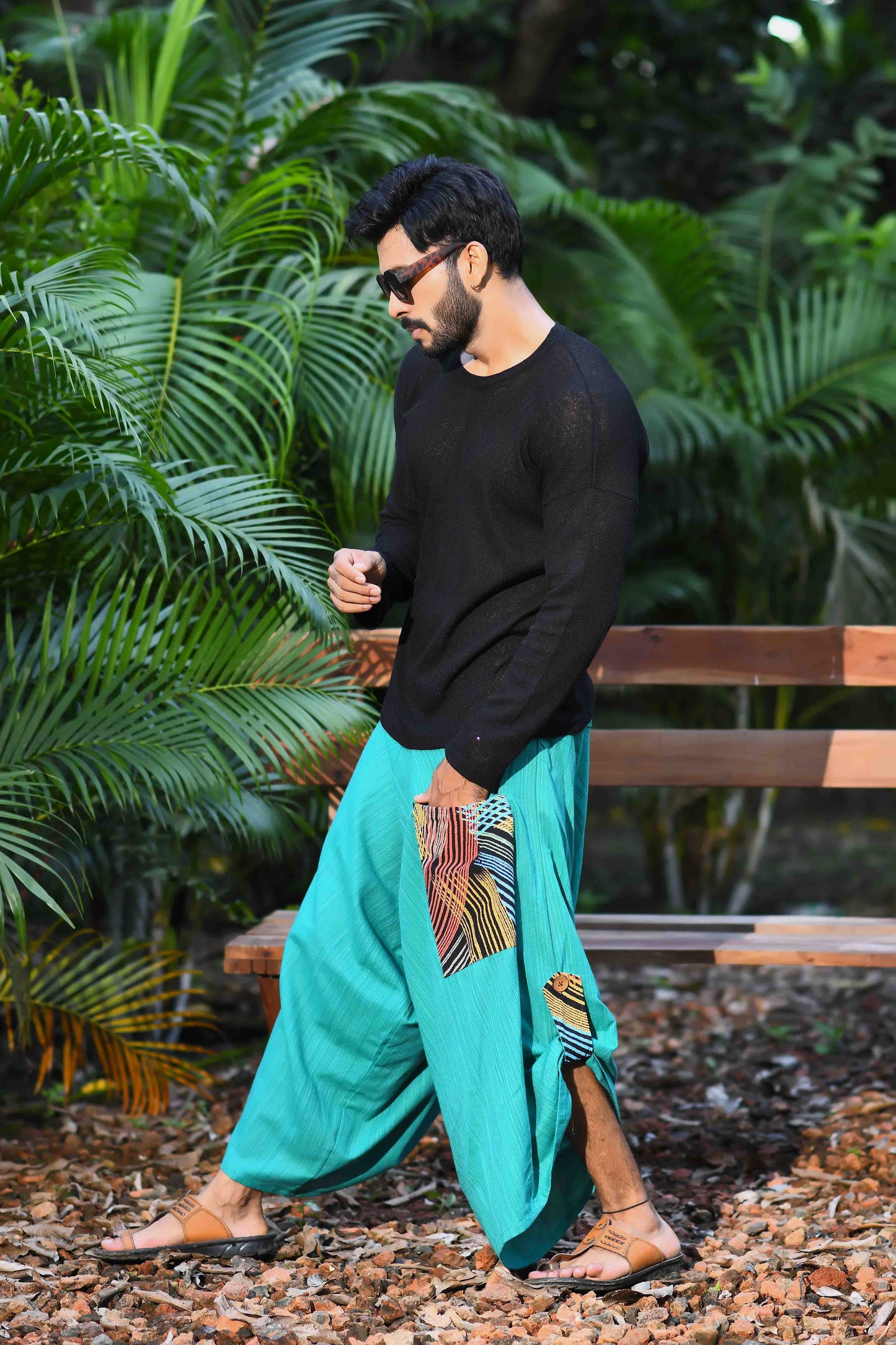 wide leg standout thai harem pant india the veshti company harem pants for men harem pants for women harem trousers hippie pants harem joggers bohemian boho pant adaddin pants enimane harem pants
