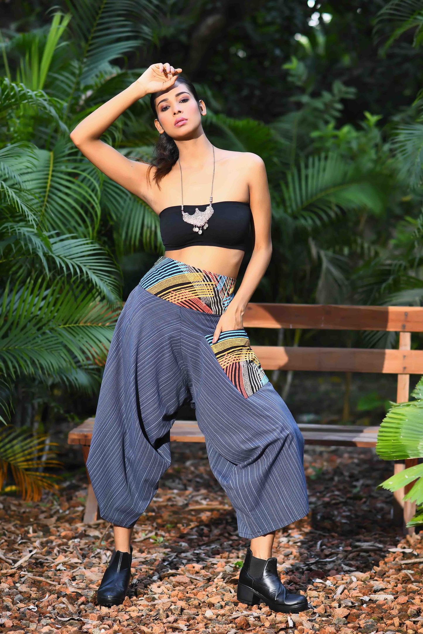 wide leg standout thai harem pant india the veshti company harem pants for men harem pants for women harem trousers hippie pants harem joggers bohemian boho pant adaddin pants enimane harem pants