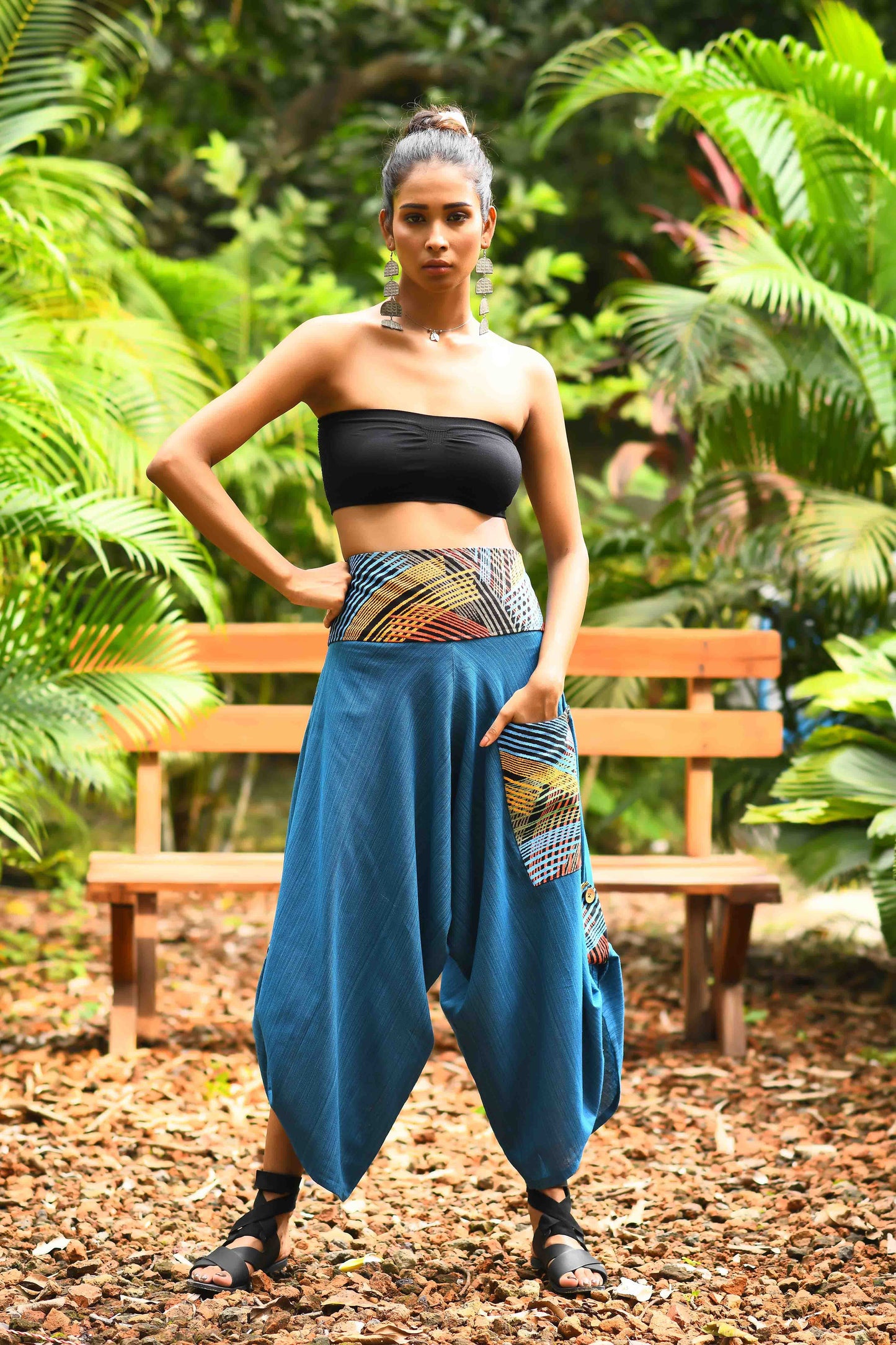 wide leg standout thai harem pant india the veshti company harem pants for men harem pants for women harem trousers hippie pants harem joggers bohemian boho pant adaddin pants enimane harem pants