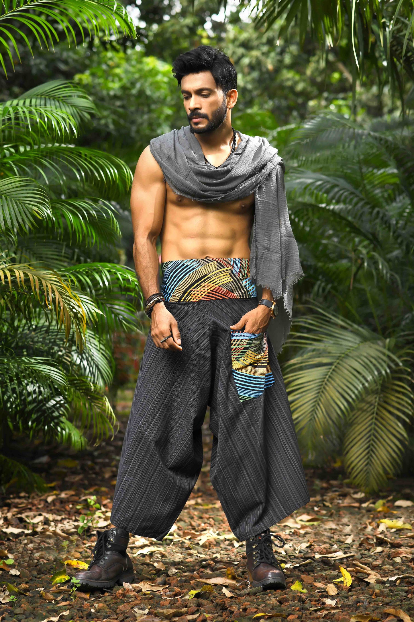 wide leg standout thai harem pant india the veshti company harem pants for men harem pants for women harem trousers hippie pants harem joggers bohemian boho pant adaddin pants enimane harem pants