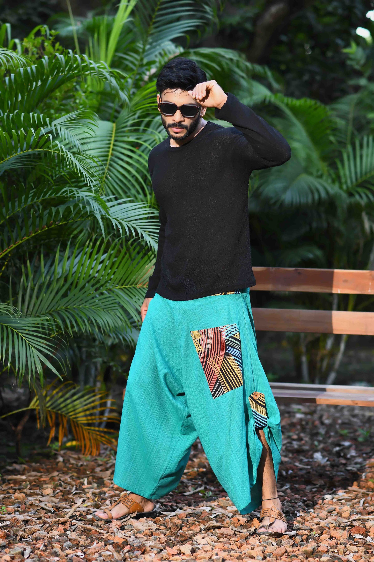 wide leg standout thai harem pant india the veshti company harem pants for men harem pants for women harem trousers hippie pants harem joggers bohemian boho pant adaddin pants enimane harem pants