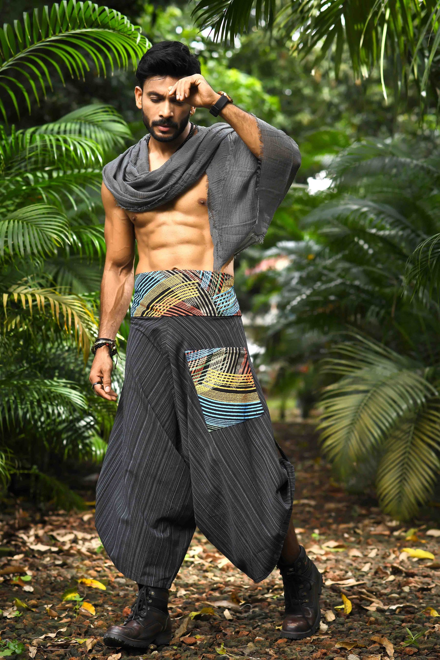wide leg standout thai harem pant india the veshti company harem pants for men harem pants for women harem trousers hippie pants harem joggers bohemian boho pant adaddin pants enimane harem pants