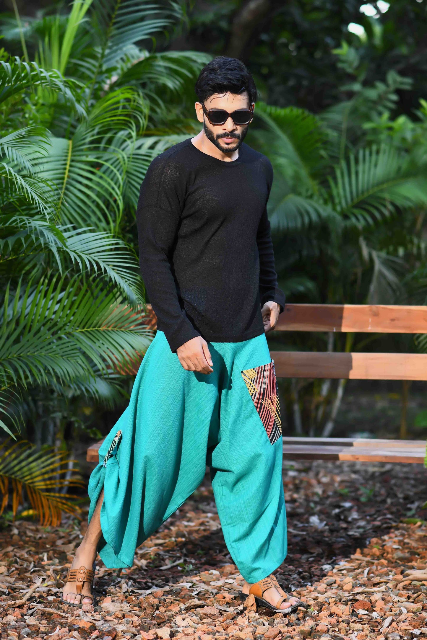 wide leg standout thai harem pant india the veshti company harem pants for men harem pants for women harem trousers hippie pants harem joggers bohemian boho pant adaddin pants enimane harem pants