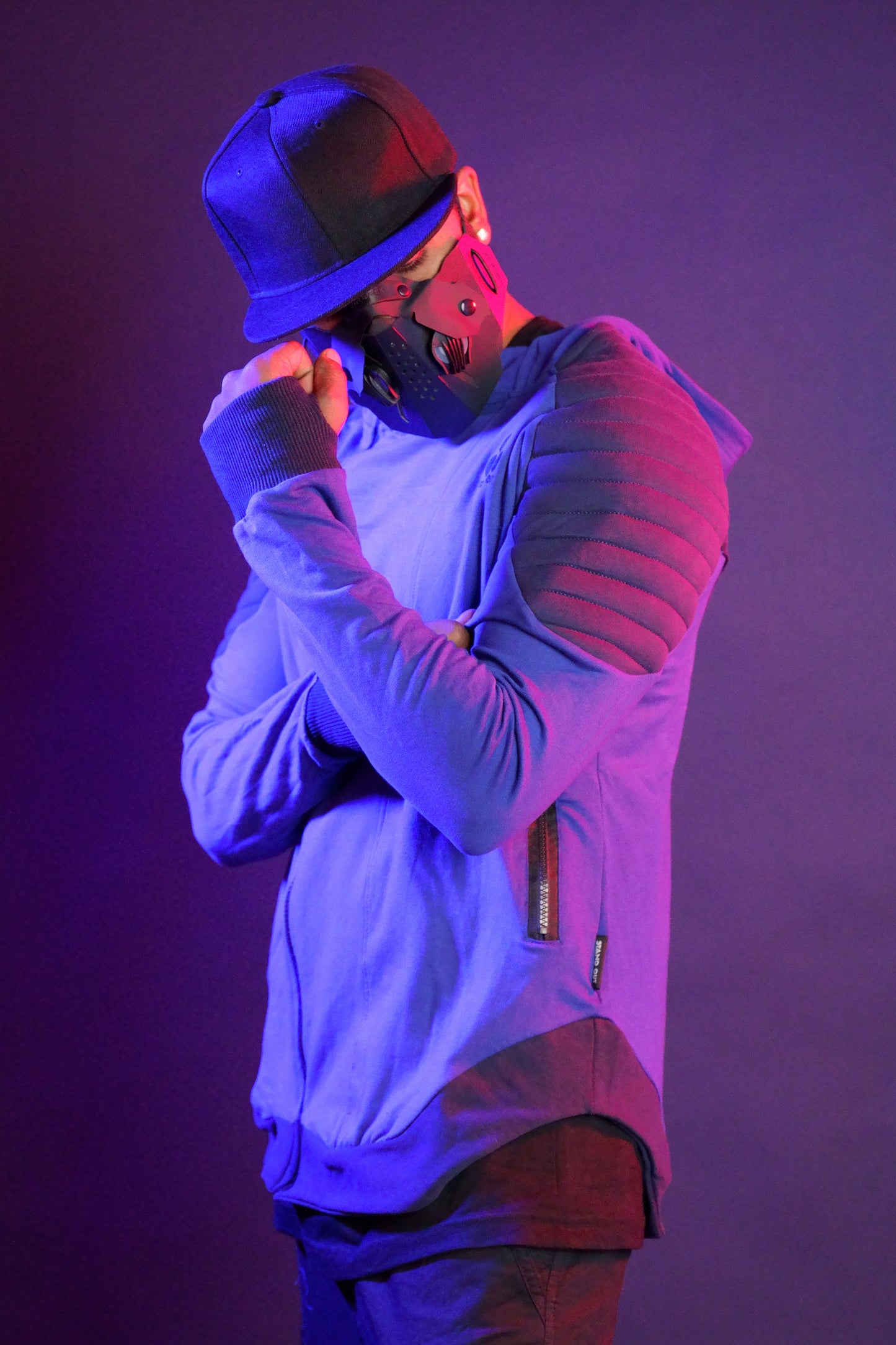 Shoulder patch - Thumb hole Hoodie - Blue (Limited Edition)
