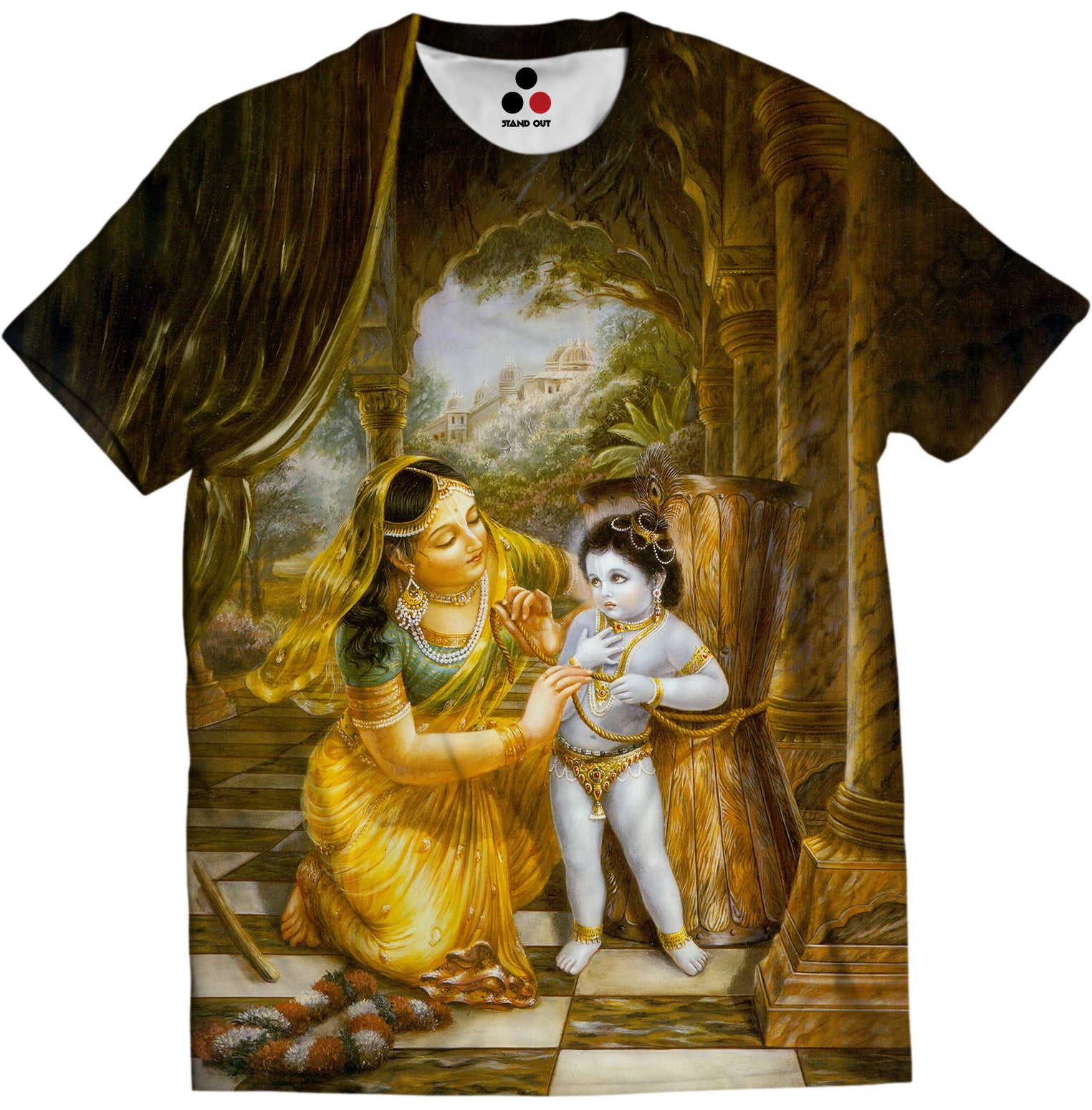 Stand Out All over printed Krishna Being Punished by Yashoda T