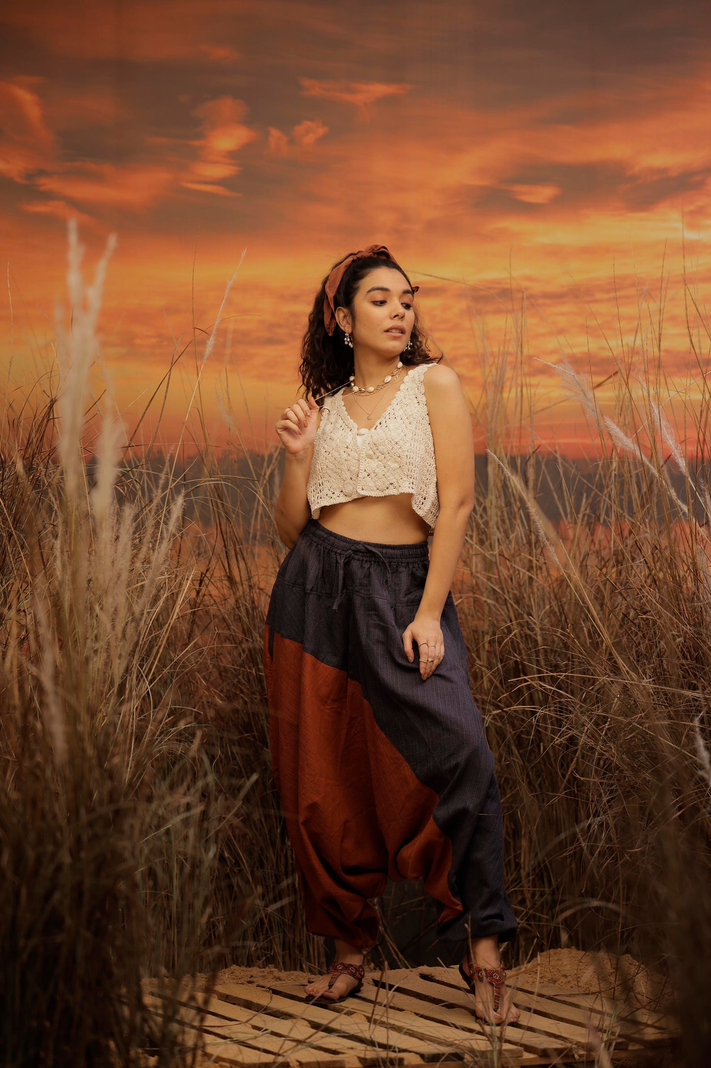 Blue Orange harem pant india harem trousers standout hippie pants harem pants men harem pants women patiyala pant unisex yoga harem pant loose pant printed bohemian pant