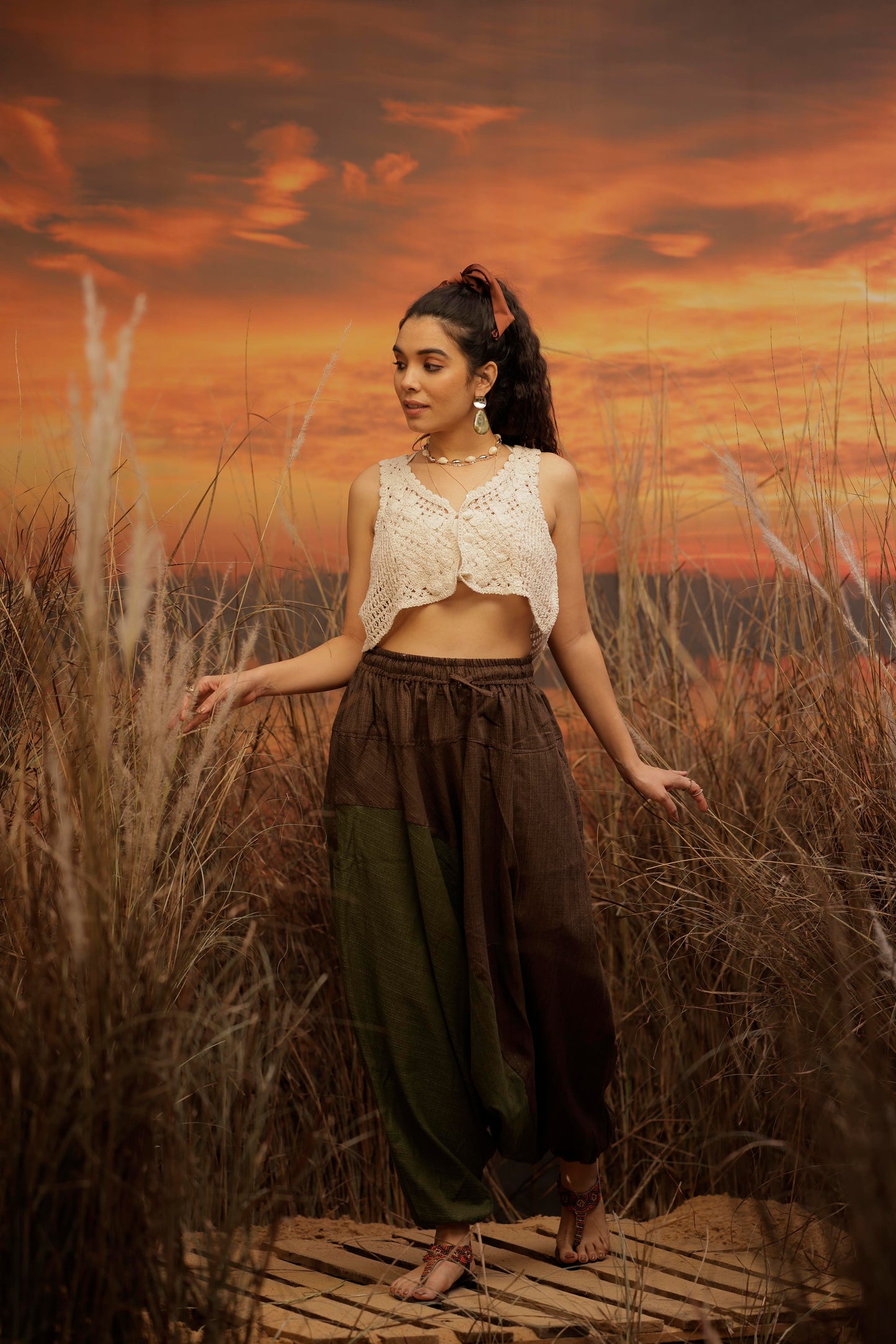 Brown Green harem pant india harem trousers standout hippie pants harem pants men harem pants women patiyala pant unisex yoga harem pant loose pant printed bohemian pant