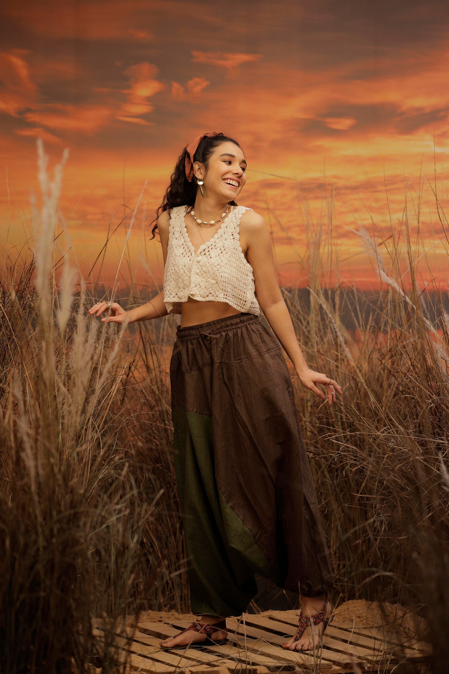 Brown Green harem pant india harem trousers standout hippie pants harem pants men harem pants women patiyala pant unisex yoga harem pant loose pant printed bohemian pant