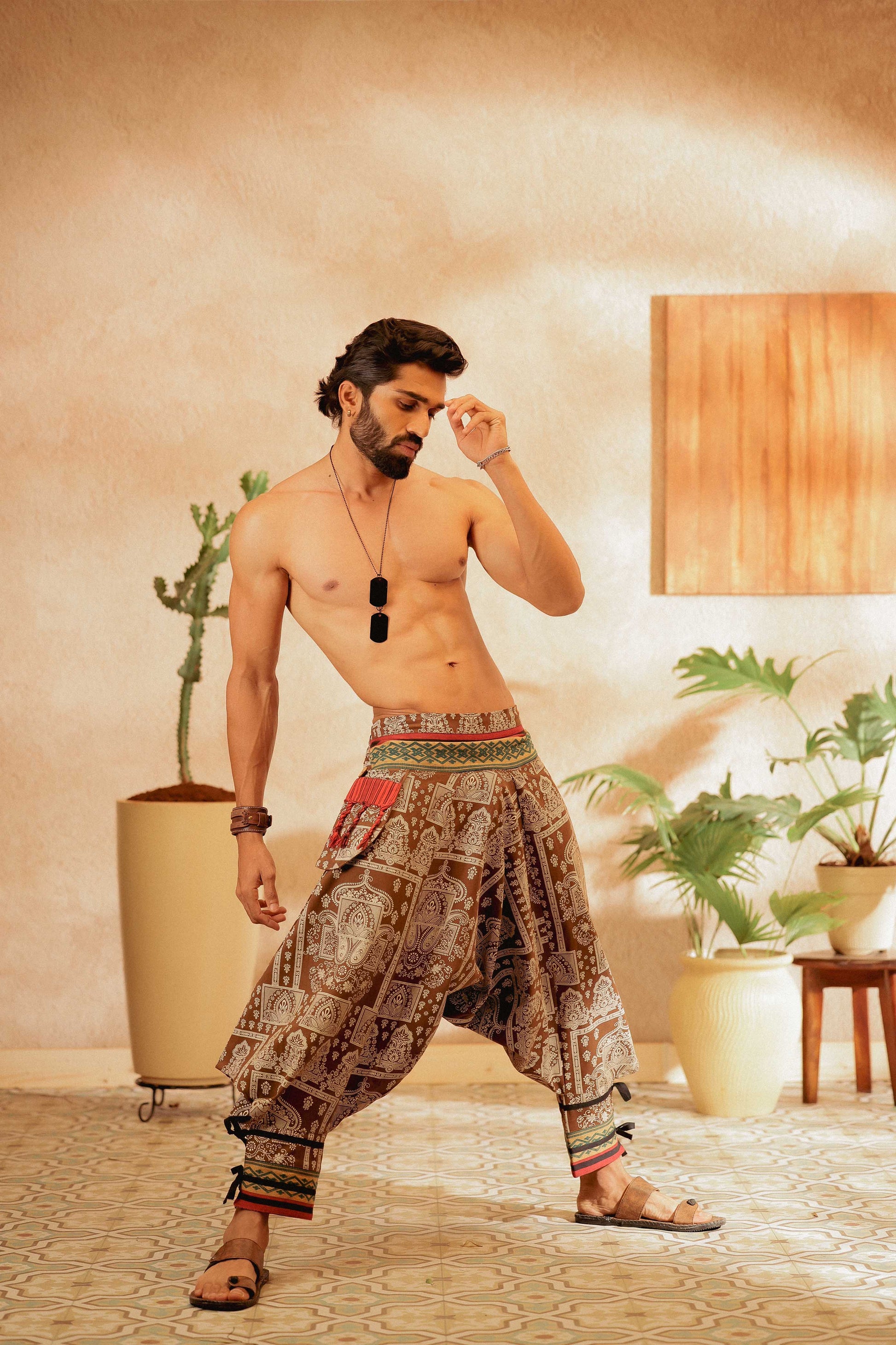 Brown all over printed harem pant harem trousers standout hippie pants harem pants men harem pants women patiyala pant unisex yoga harem pant loose pant printed bohemian pant boho pant bombay trooper  hoppers for men