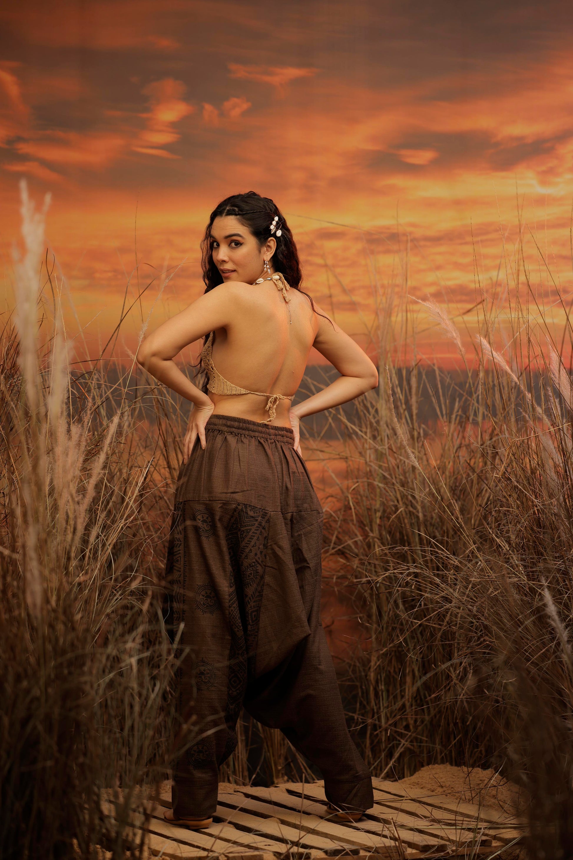 Brown harem pant india harem trousers standout hippie pants harem pants men harem pants women patiyala pant unisex yoga harem pant loose pant printed bohemian pant boho the veshti company harem pants