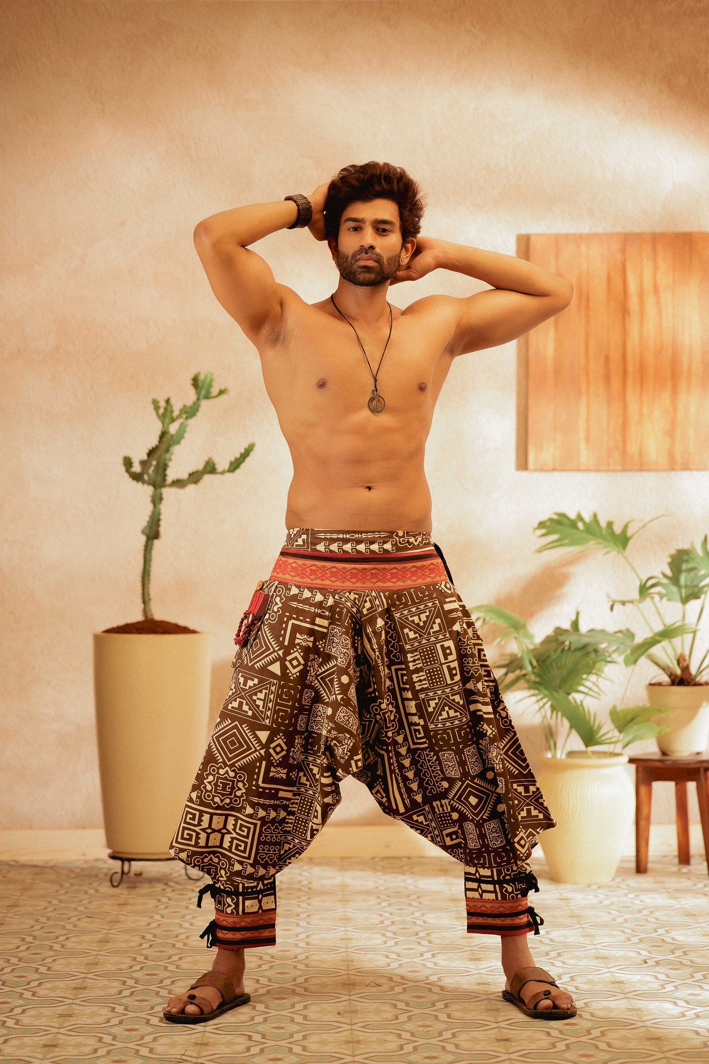 Brown all over printed harem pant india harem trousers standout hippie pants harem pants men harem pants women patiyala pant unisex yoga harem pant loose pant printed bohemian pant boho pant bombay trooper hoppers for men