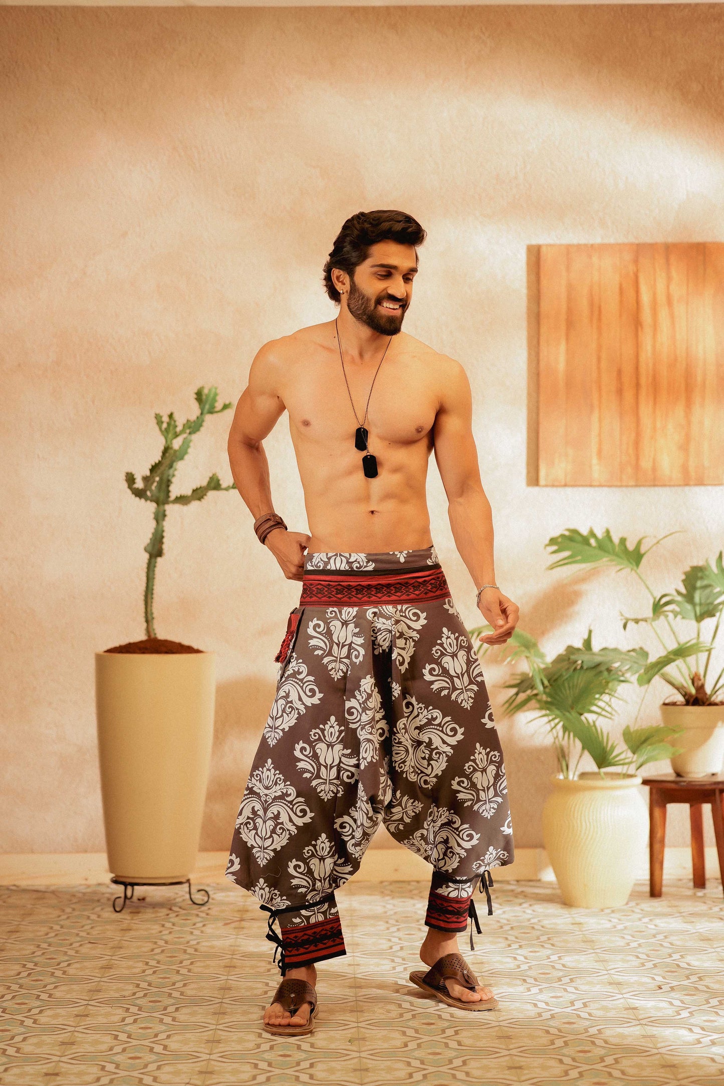 Grey all over printed harem pant india harem trousers standout hippie pants harem pants men harem pants women patiyala pant unisex yoga harem pant loose pant printed bohemian pant