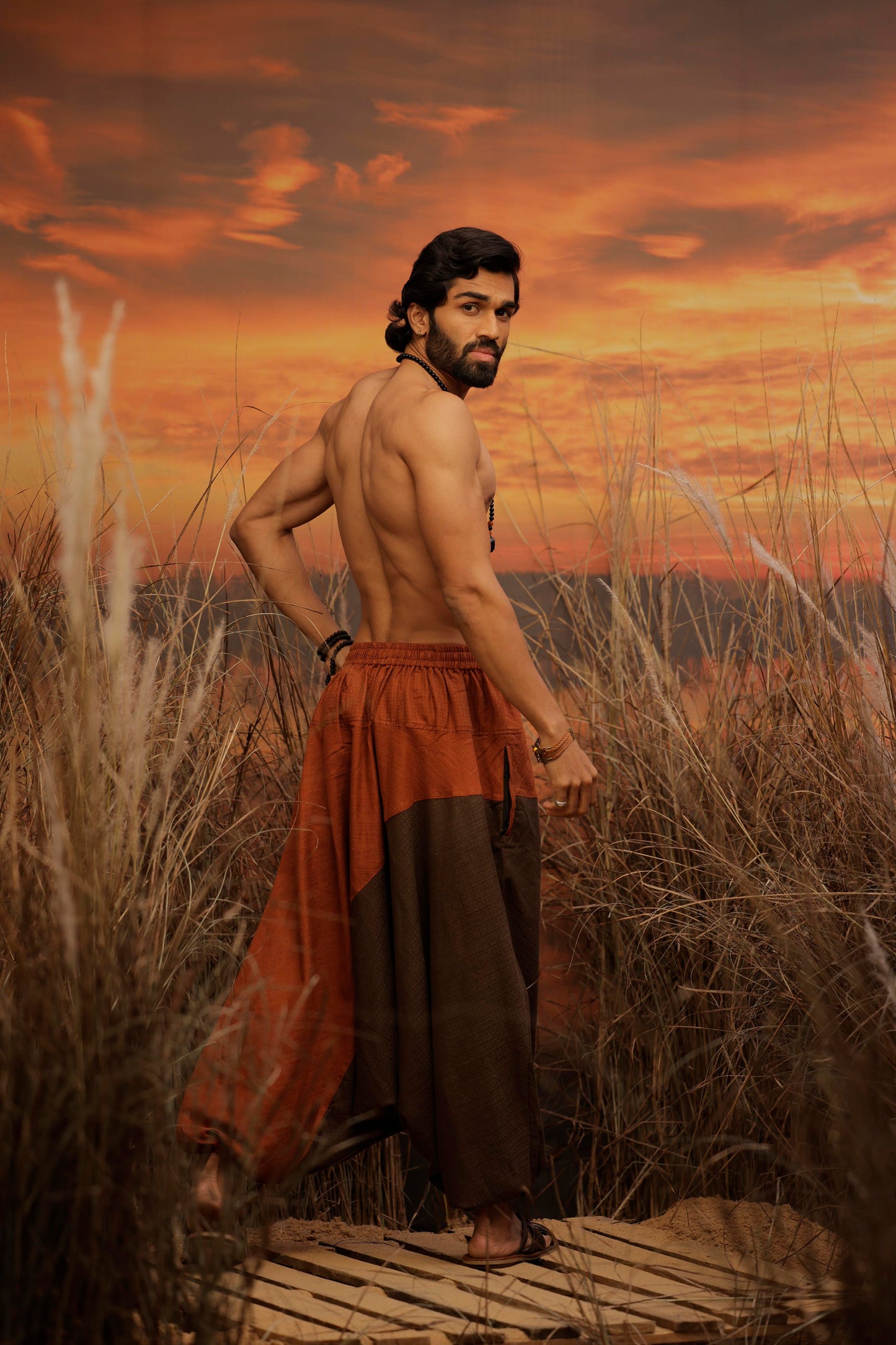 Orange Brown harem pant india harem trousers standout hippie pants harem pants men harem pants women patiyala pant unisex yoga harem pant loose pant printed bohemian pant
