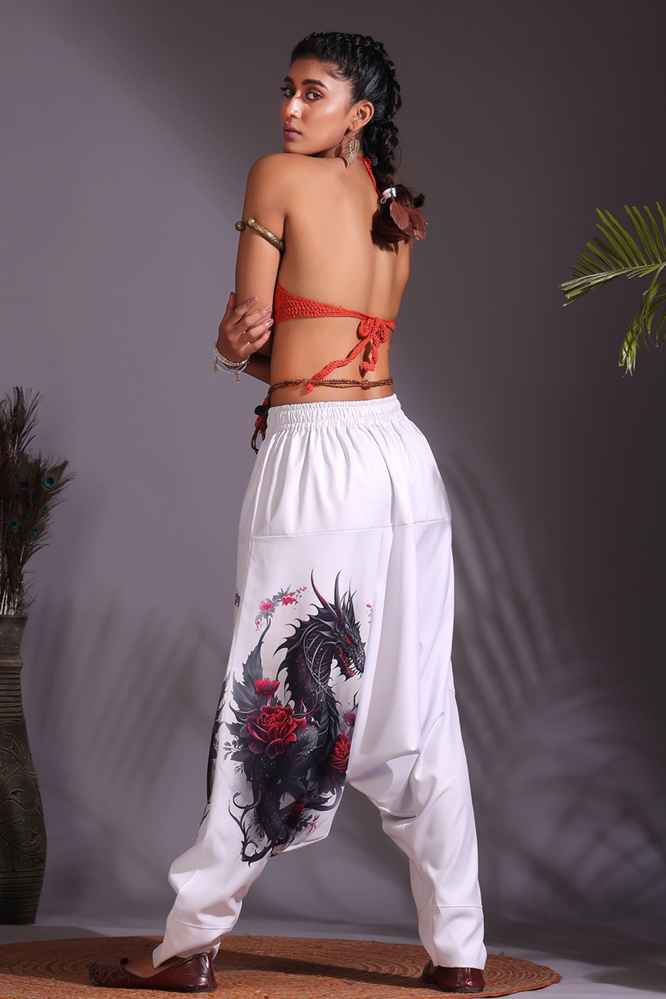 White Dragon Unisex Harem Pant