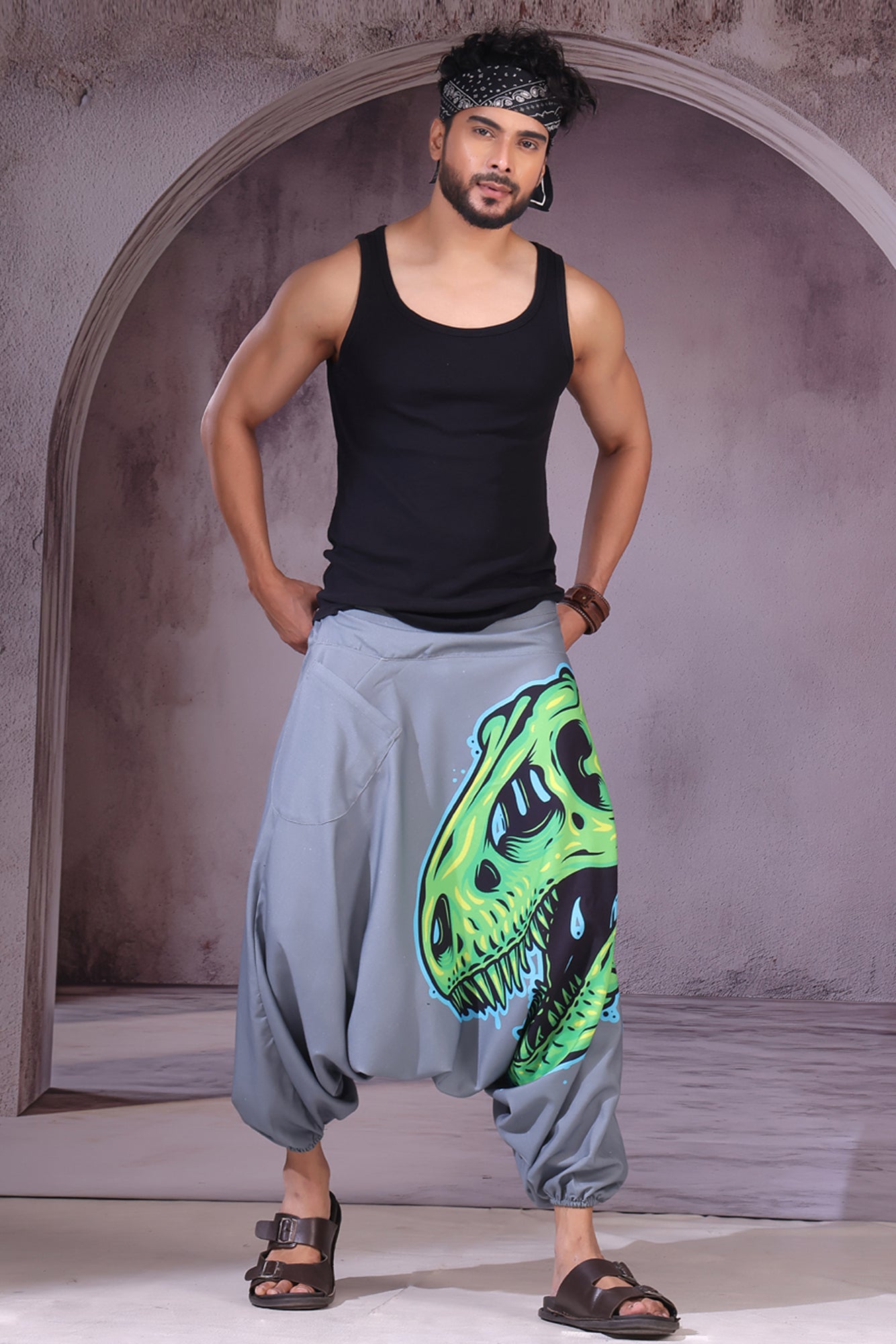 T. Rex Dinosaur Skull Unisex Harem Pant