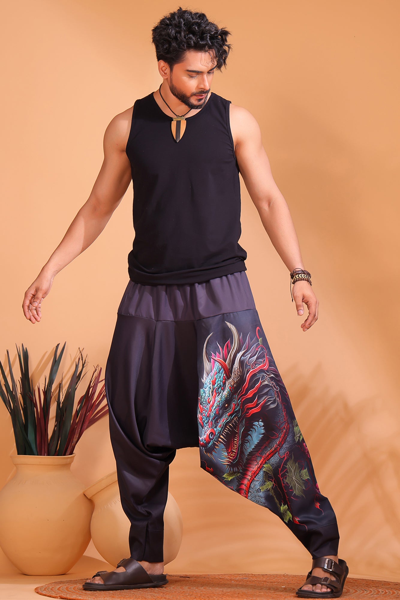 Teal Dragon Unisex Harem Pant