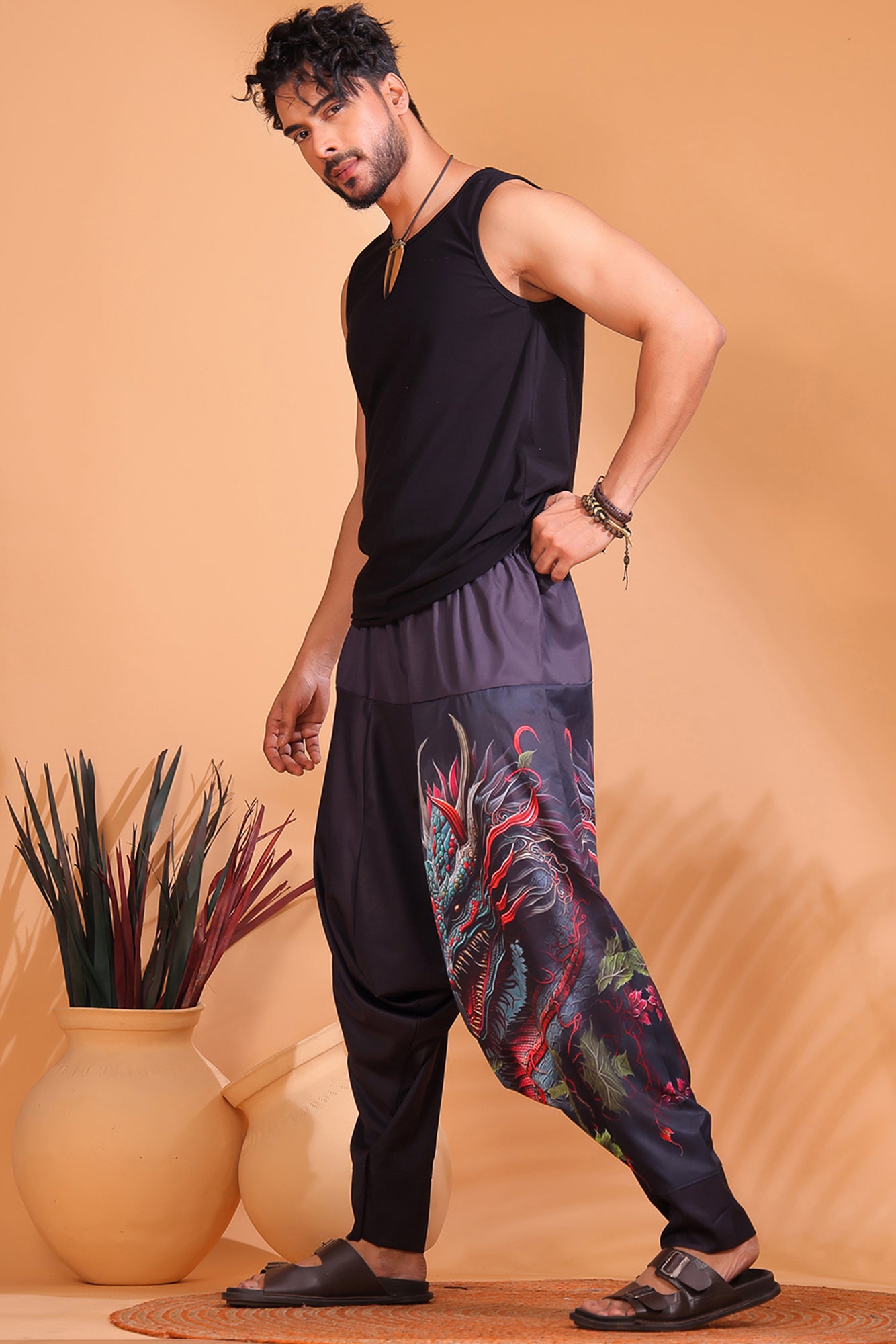 Teal Dragon Unisex Harem Pant