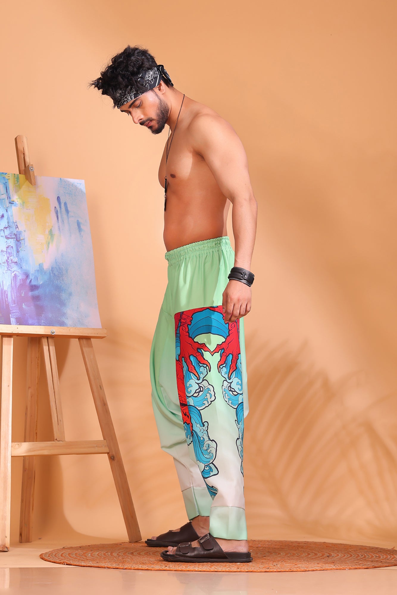 Red & Teal Dragon Unisex Harem Pant