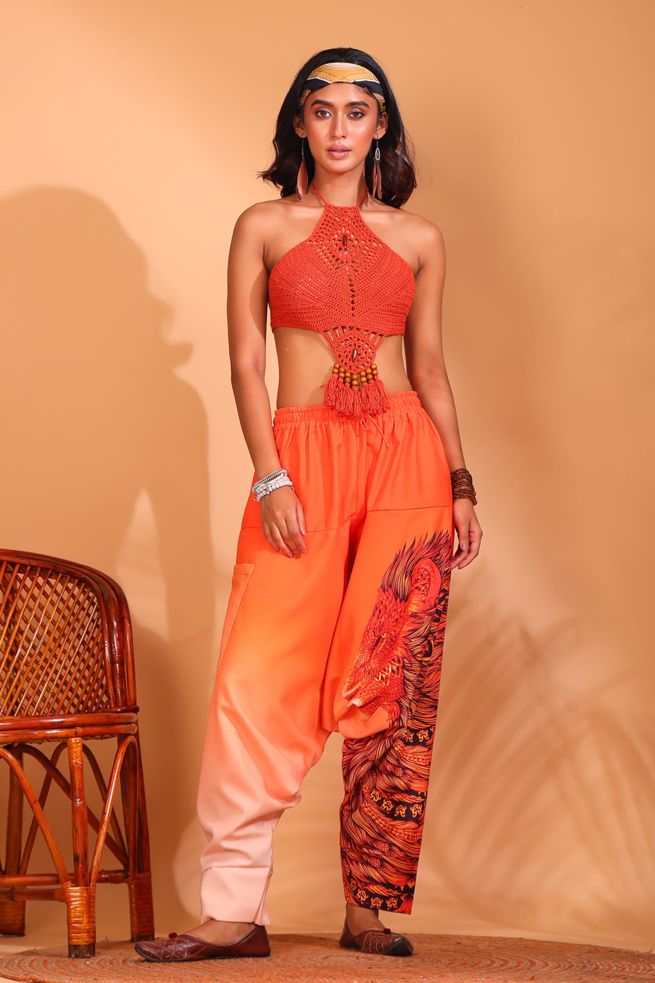 Orange Lion Unisex Harem Pant