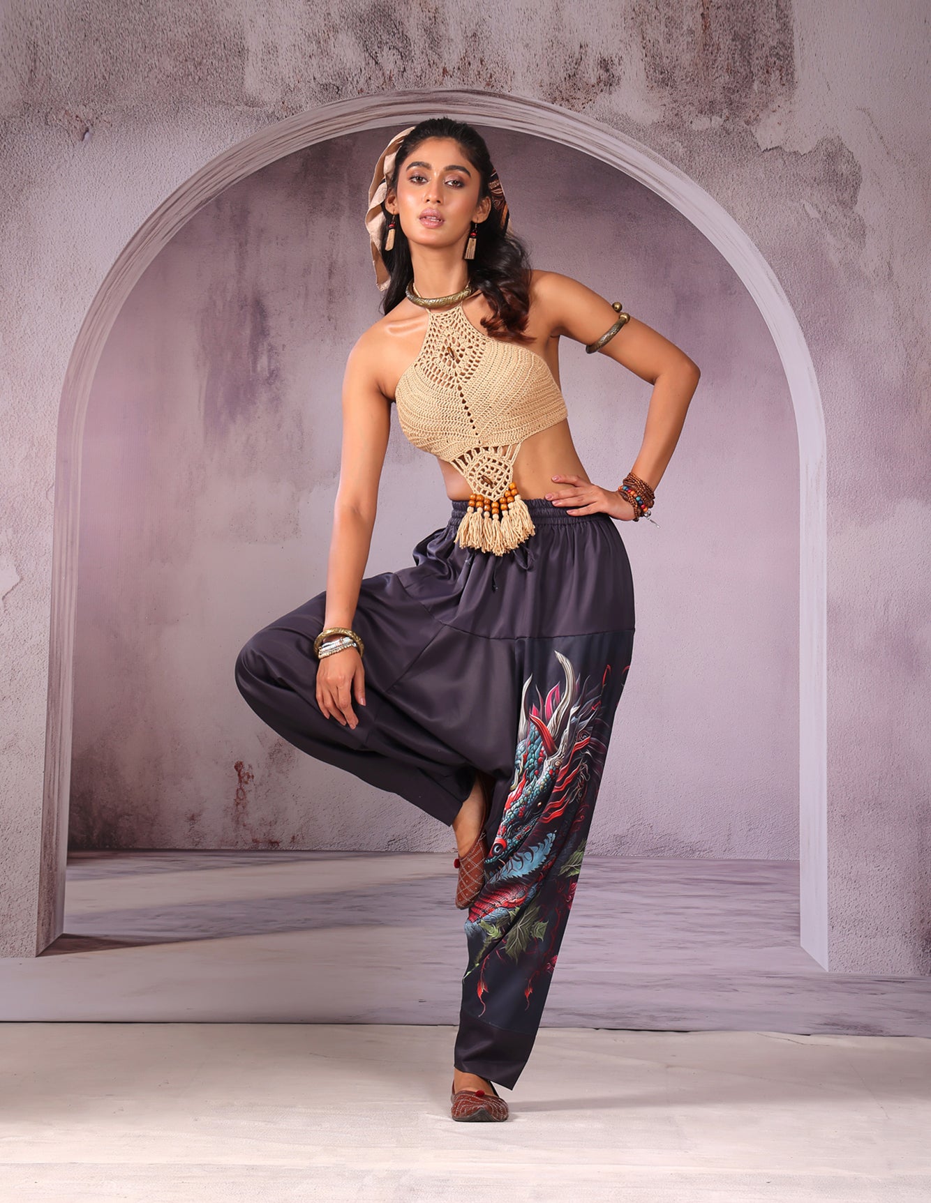 Teal Dragon Unisex Harem Pant