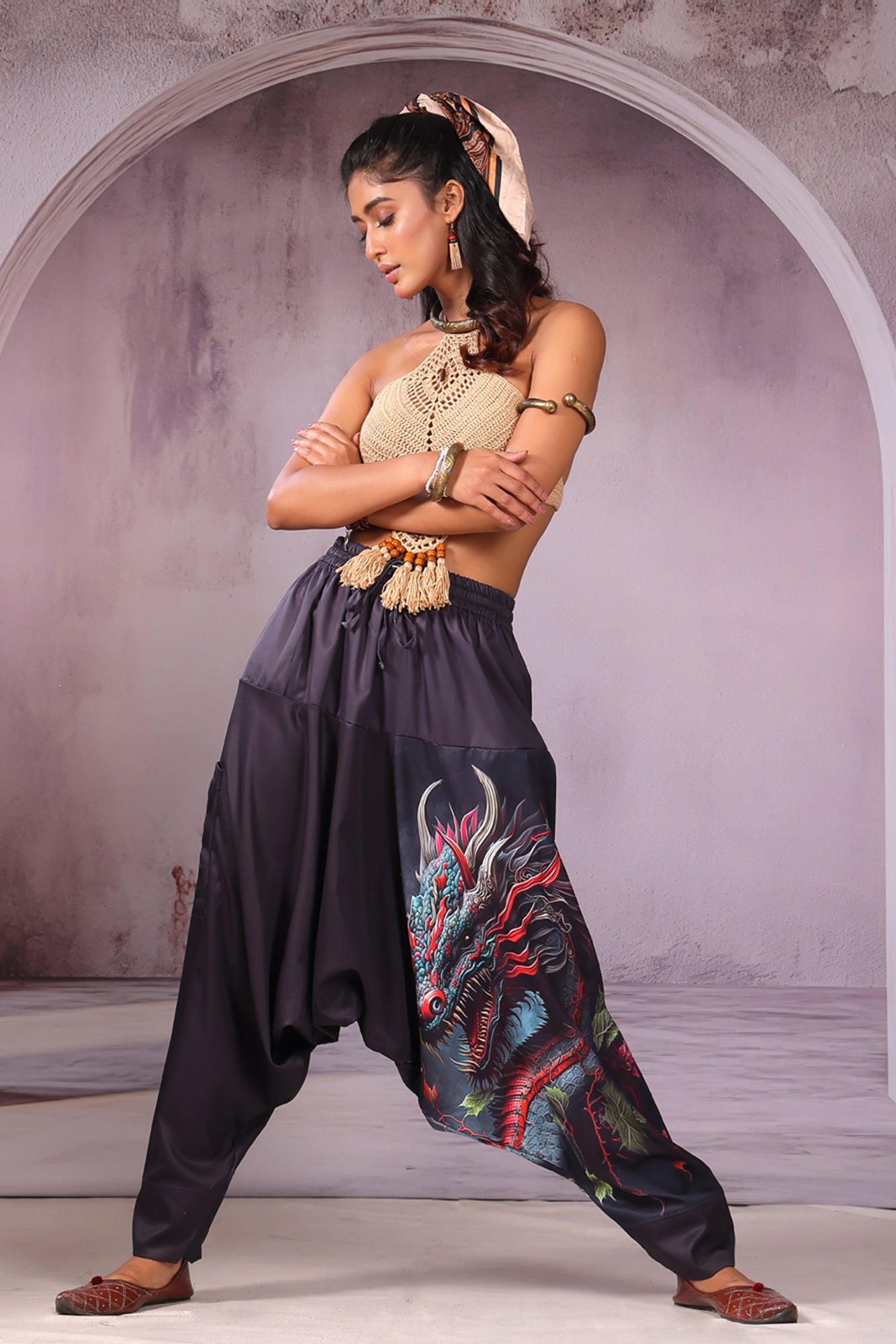 Teal Dragon Unisex Harem Pant