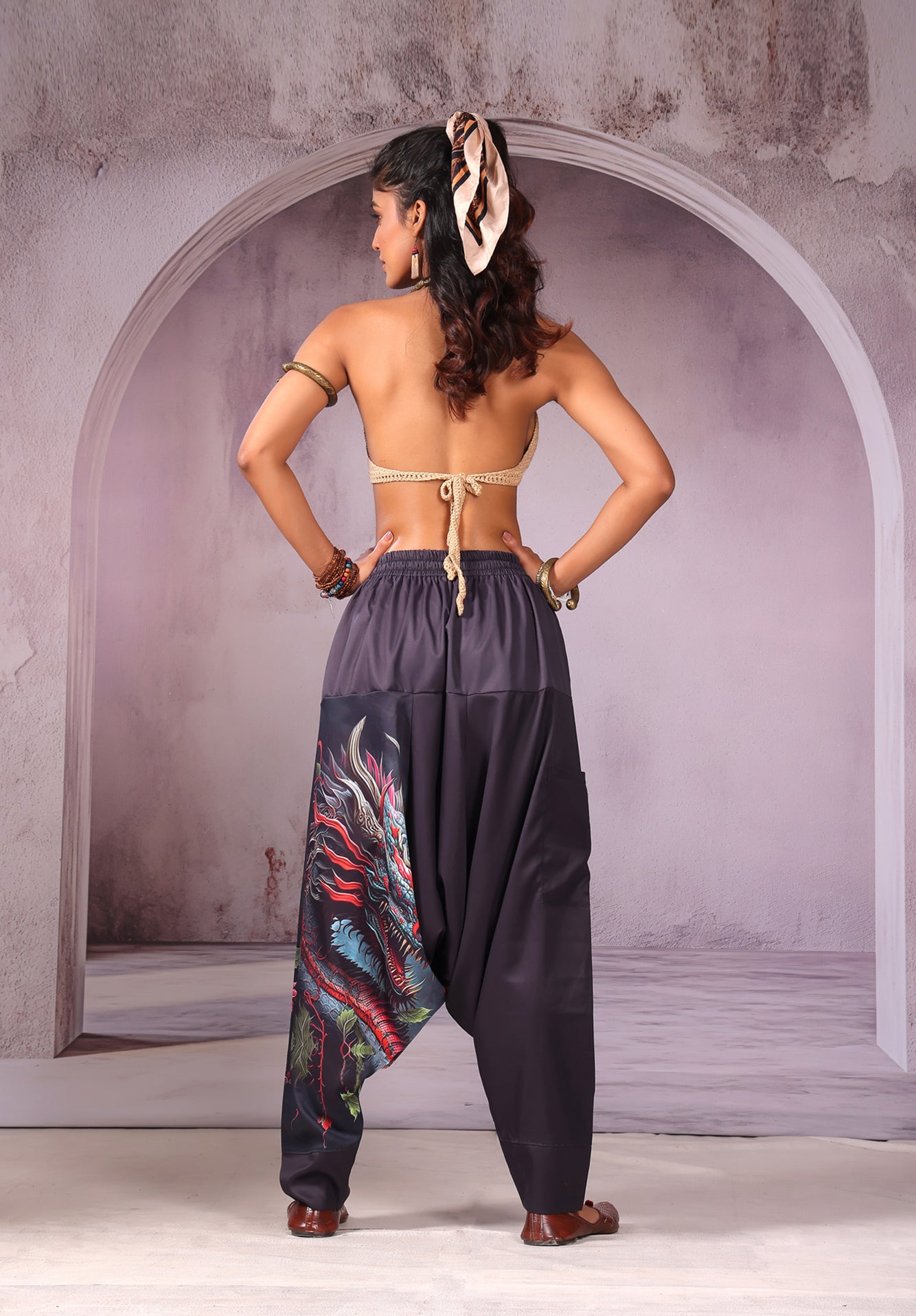 Teal Dragon Unisex Harem Pant