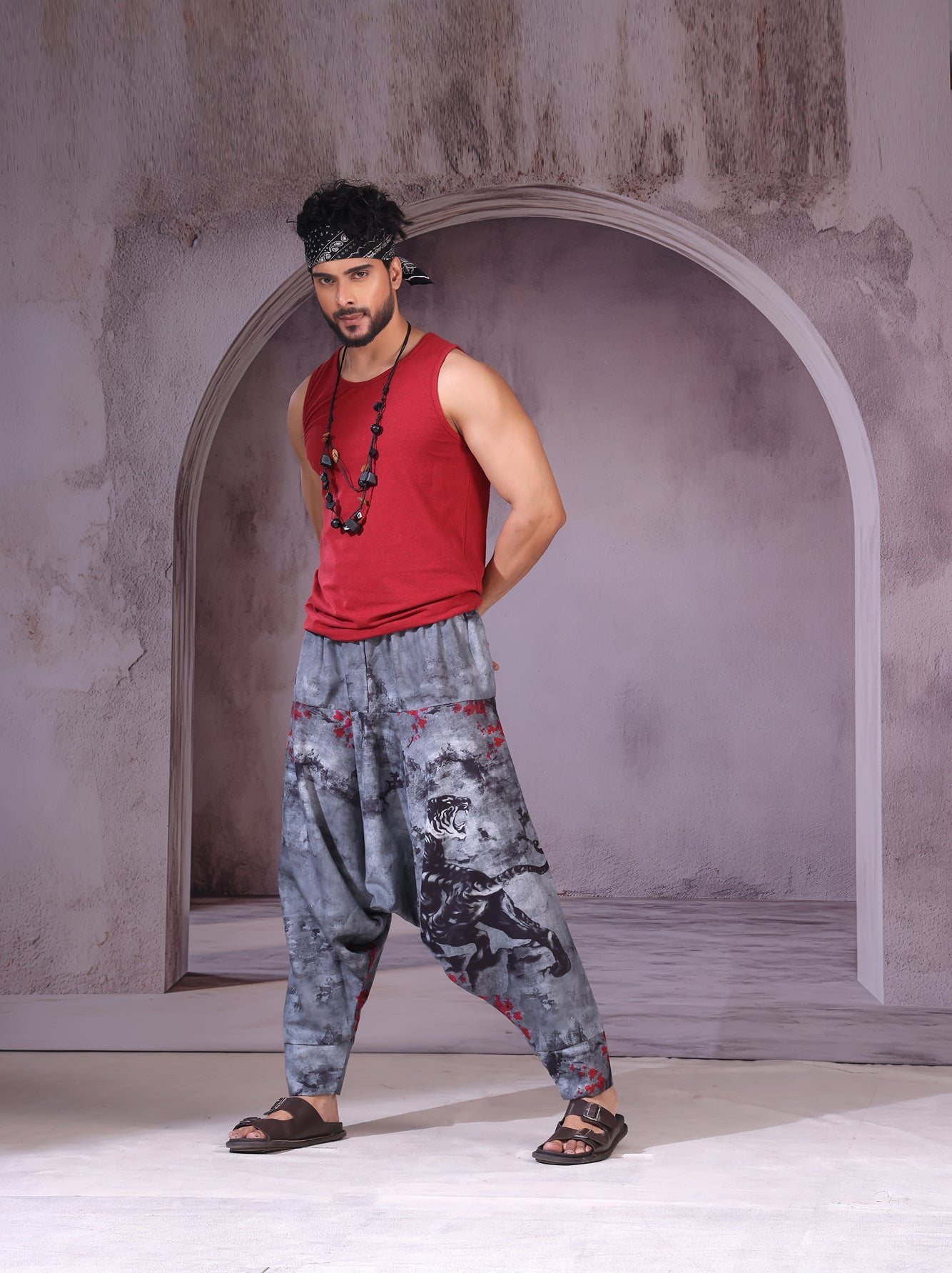 Water Color Tiger Unisex Harem Pant