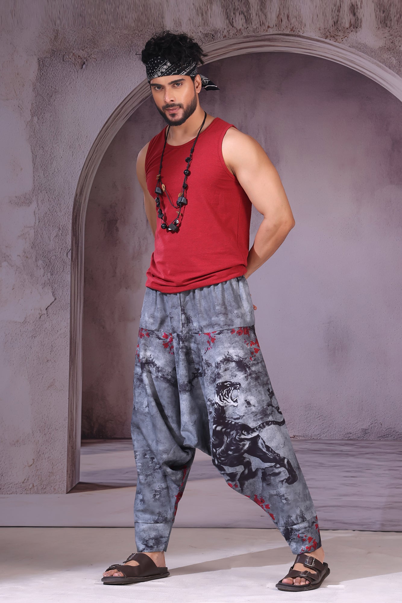 Water Color Tiger Unisex Harem Pant