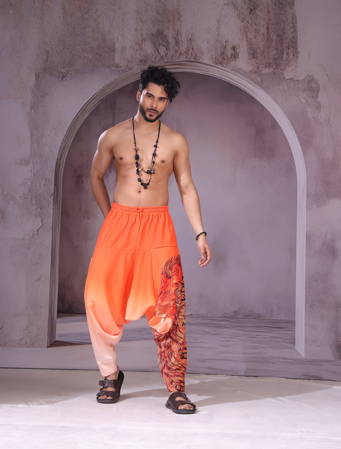 Orange Lion Unisex Harem Pant