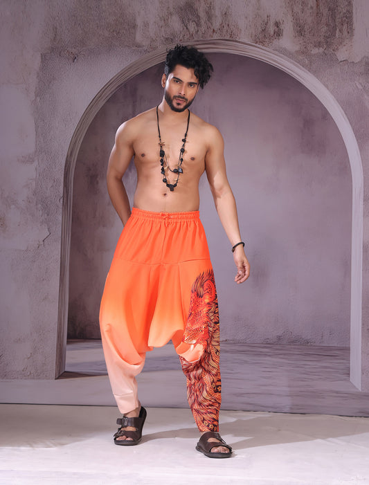Orange Lion Unisex Harem Pant