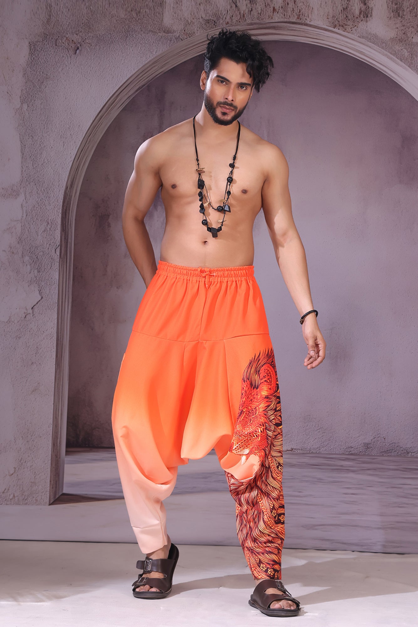 Orange Lion Unisex Harem Pant