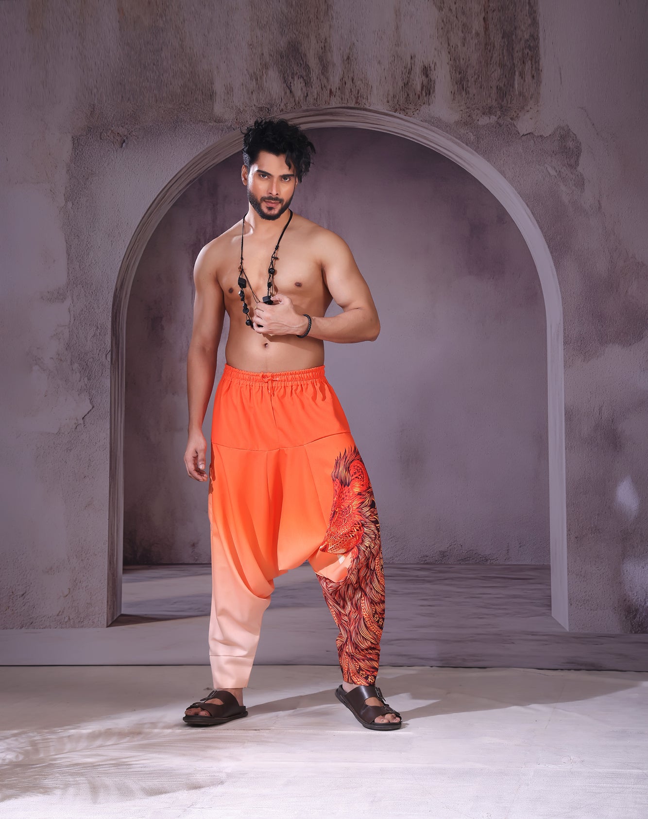 Orange Lion Unisex Harem Pant