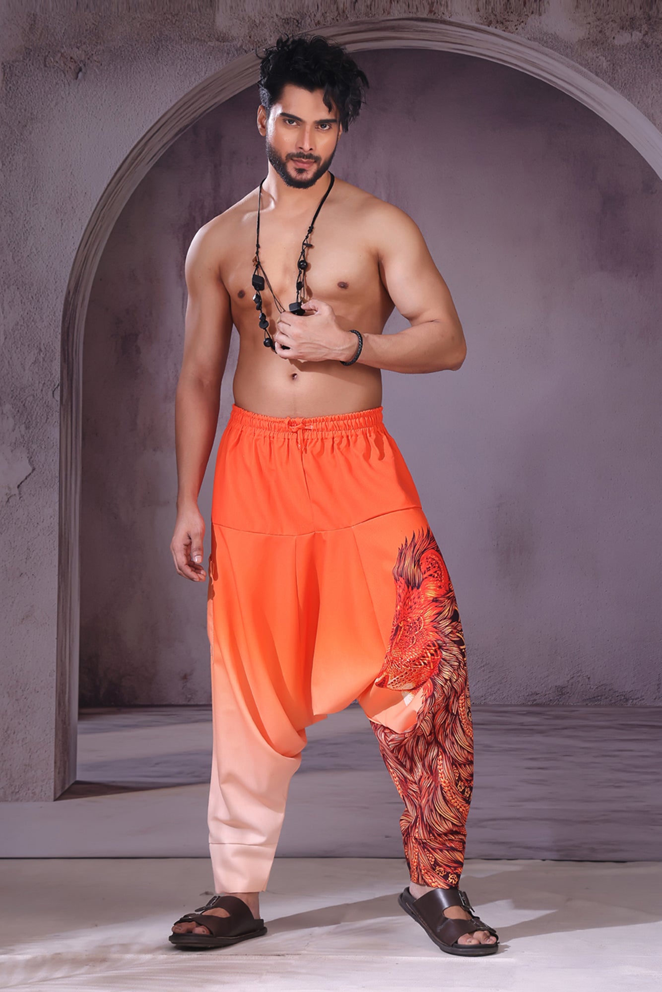 Orange Lion Unisex Harem Pant