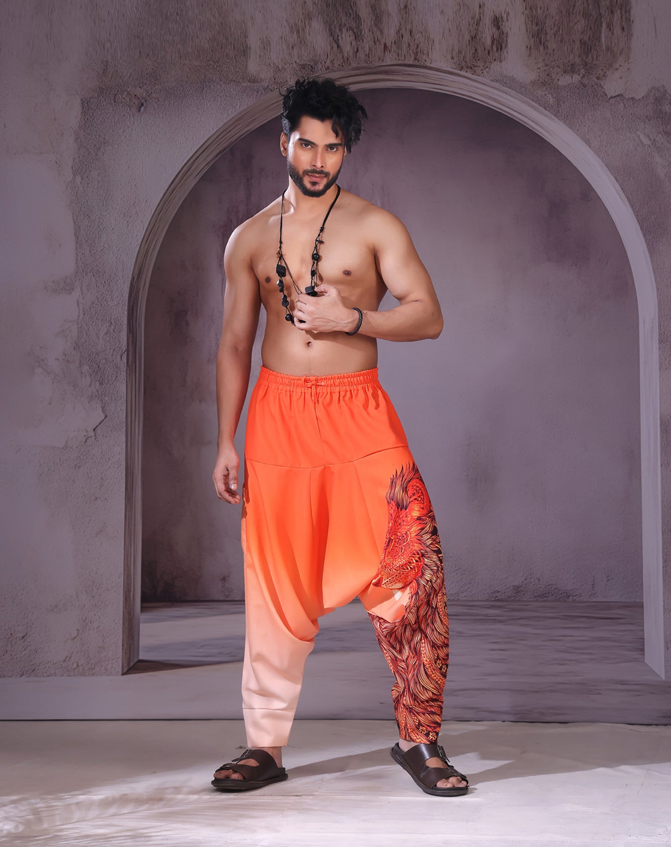 Orange Lion Unisex Harem Pant