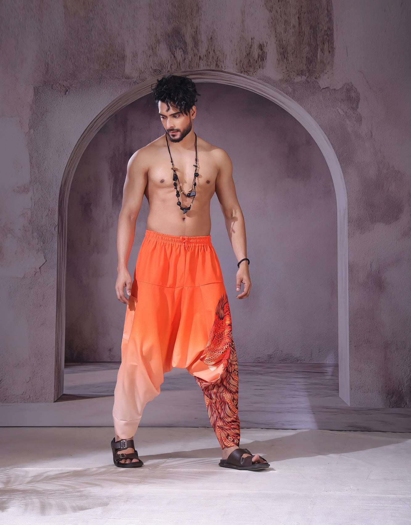 Orange Lion Unisex Harem Pant