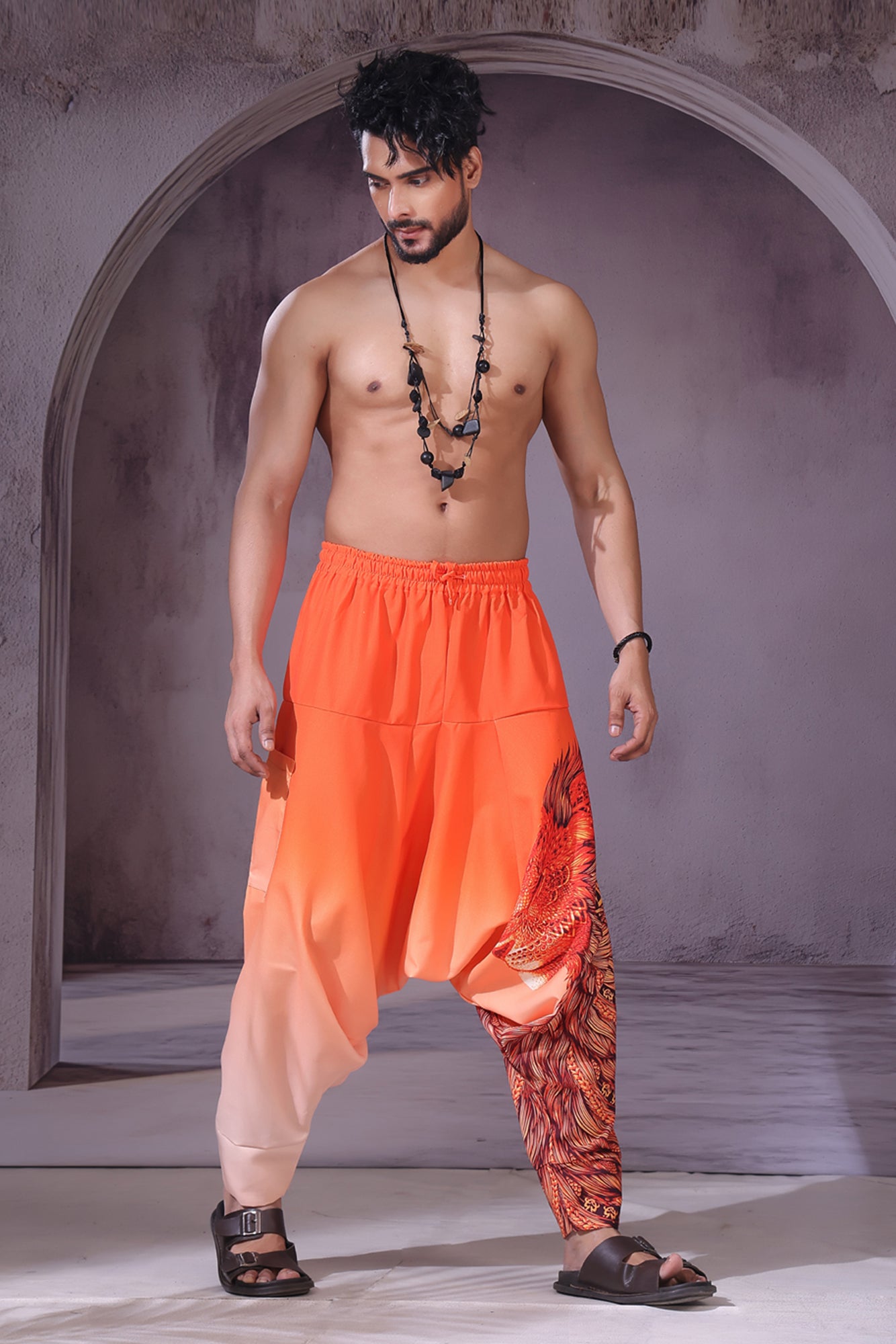 Orange Lion Unisex Harem Pant