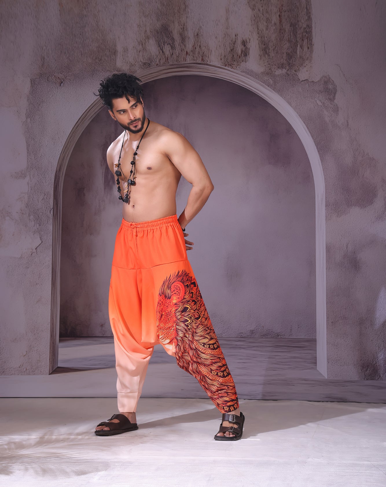 Orange Lion Unisex Harem Pant