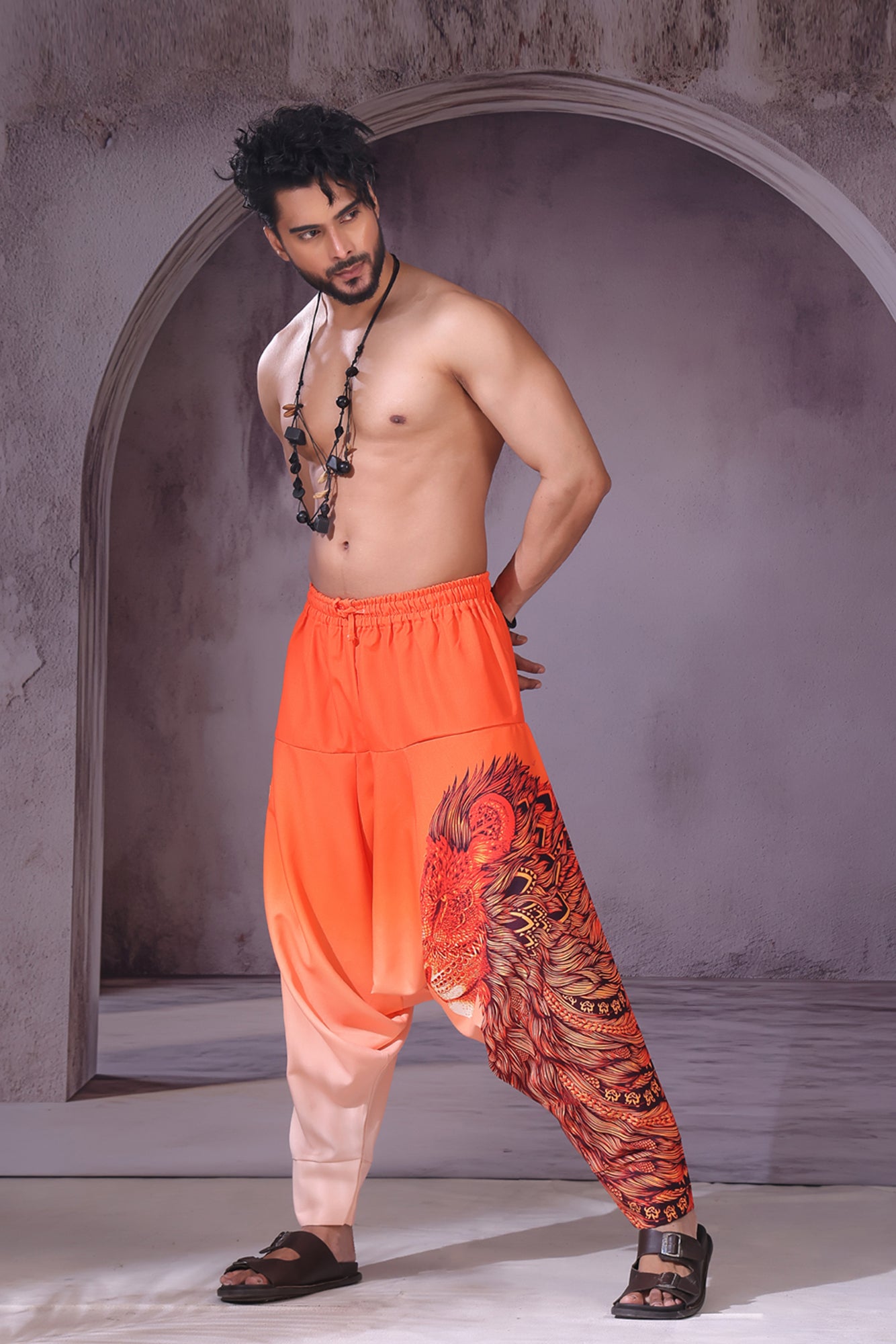 Orange Lion Unisex Harem Pant