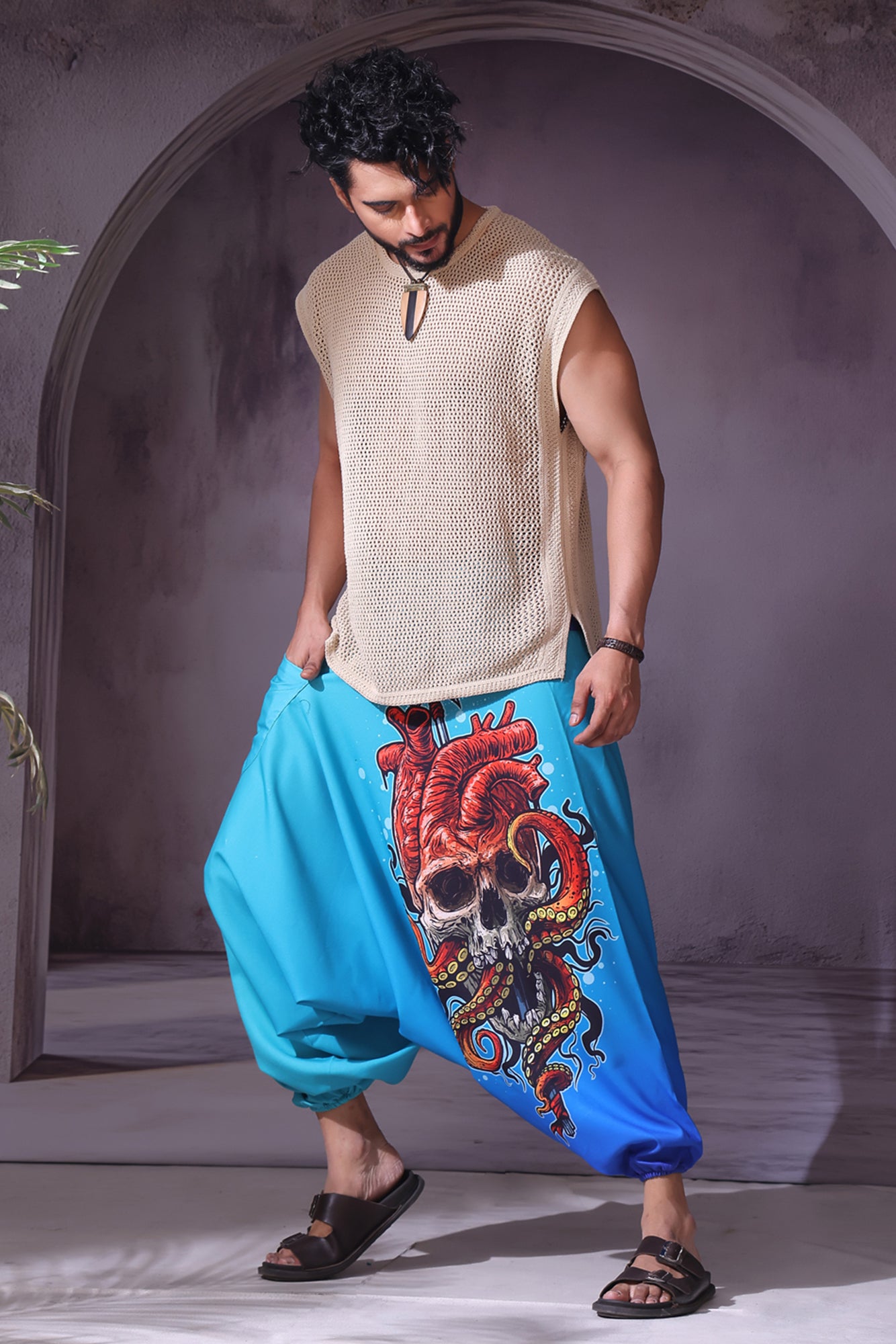 Heart & Skull Unisex Harem Pant